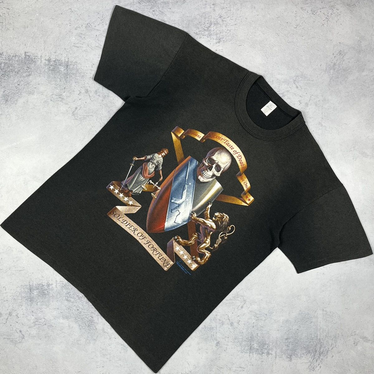 Vintage Vintage Soldier Of Fortune “never taste of death” tee 1990’s Size US XL / EU 56 / 4 - 1 Thumbnail