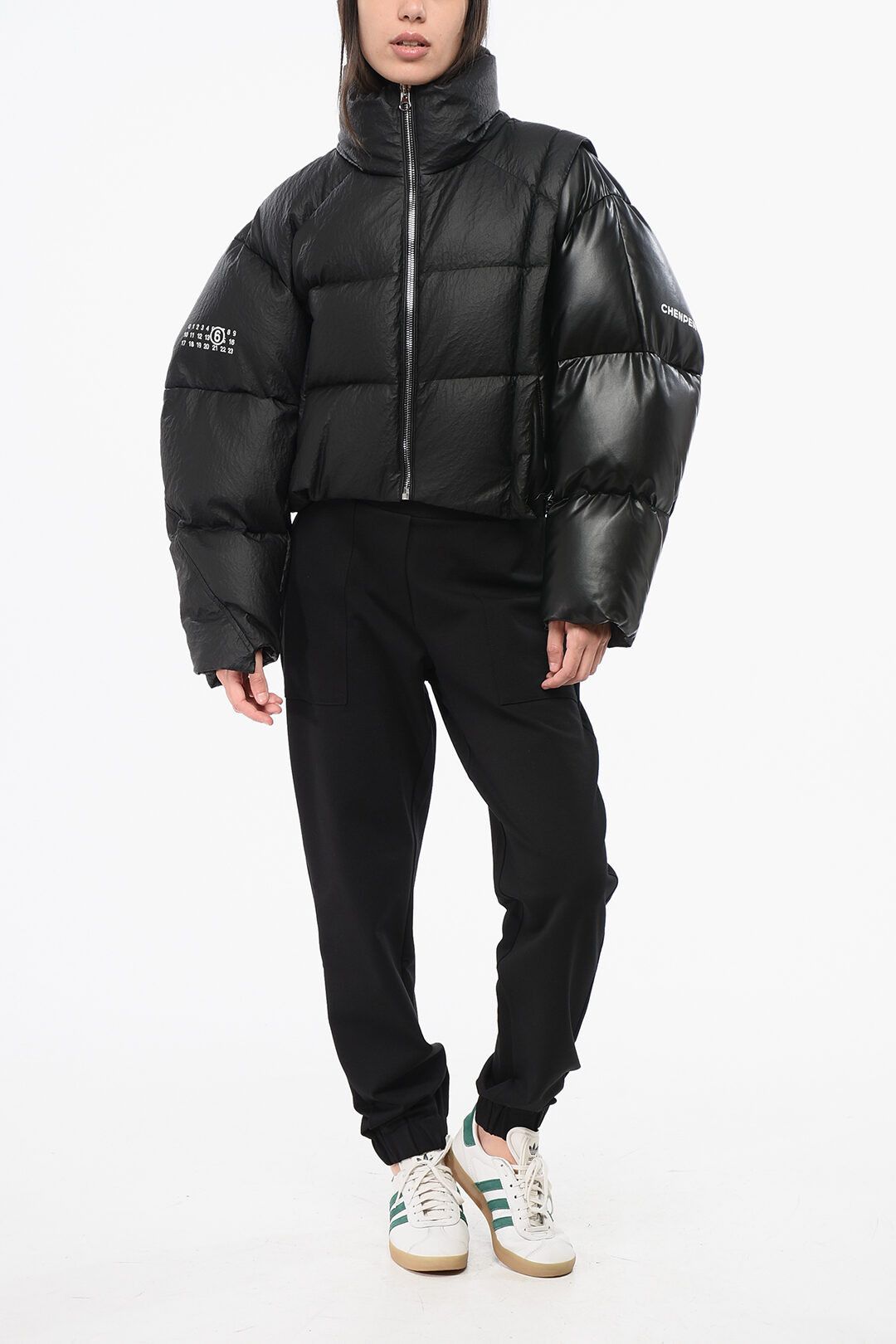 Maison Margiela og1mm0825 Quilted Cropped Down Jacket in Black Size S / US 4 / IT 40 - 4 Thumbnail