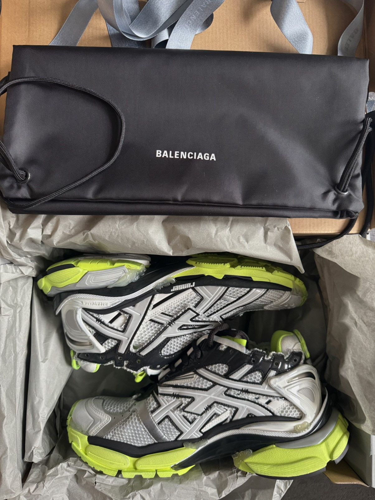 Balenciaga Balenciaga Runner White Neon Size US 12 / EU 45 - 3 Thumbnail