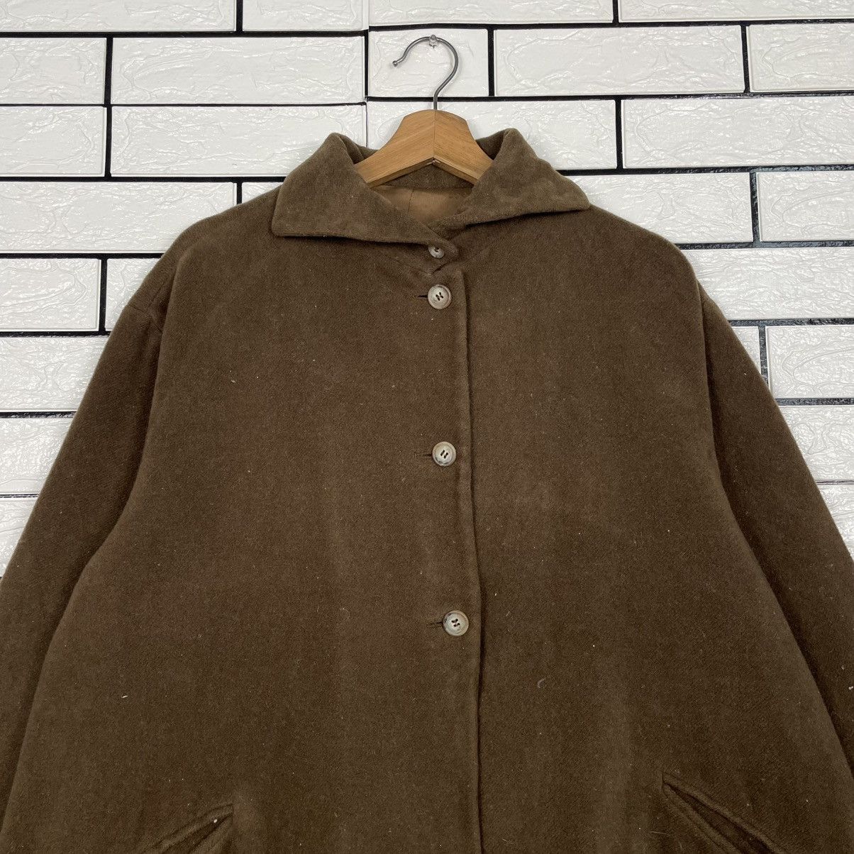 Other Ixia Made In Italy Brown Wool Cashmere Overcoat Size M / US 6-8 / IT 42-44 - 2 Thumbnail