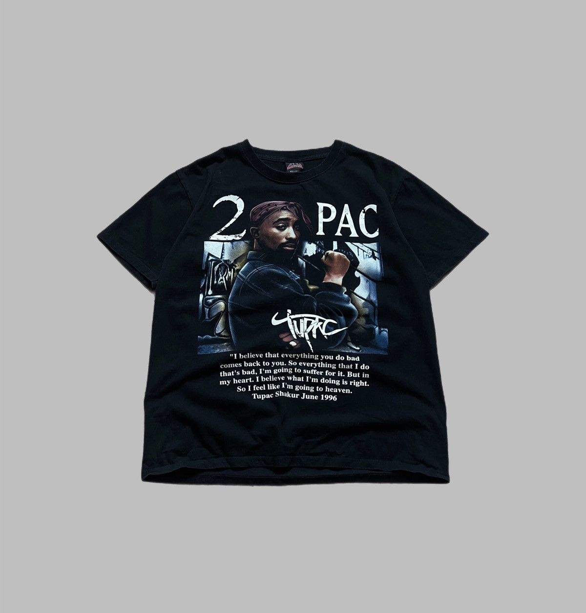 Band Tees × Rap Tees × Vintage Vintage 2Pac Tupac Shakur 1996 Men’s Black T-Shirt Size US L / EU 52-54 / 3 - 1 Thumbnail