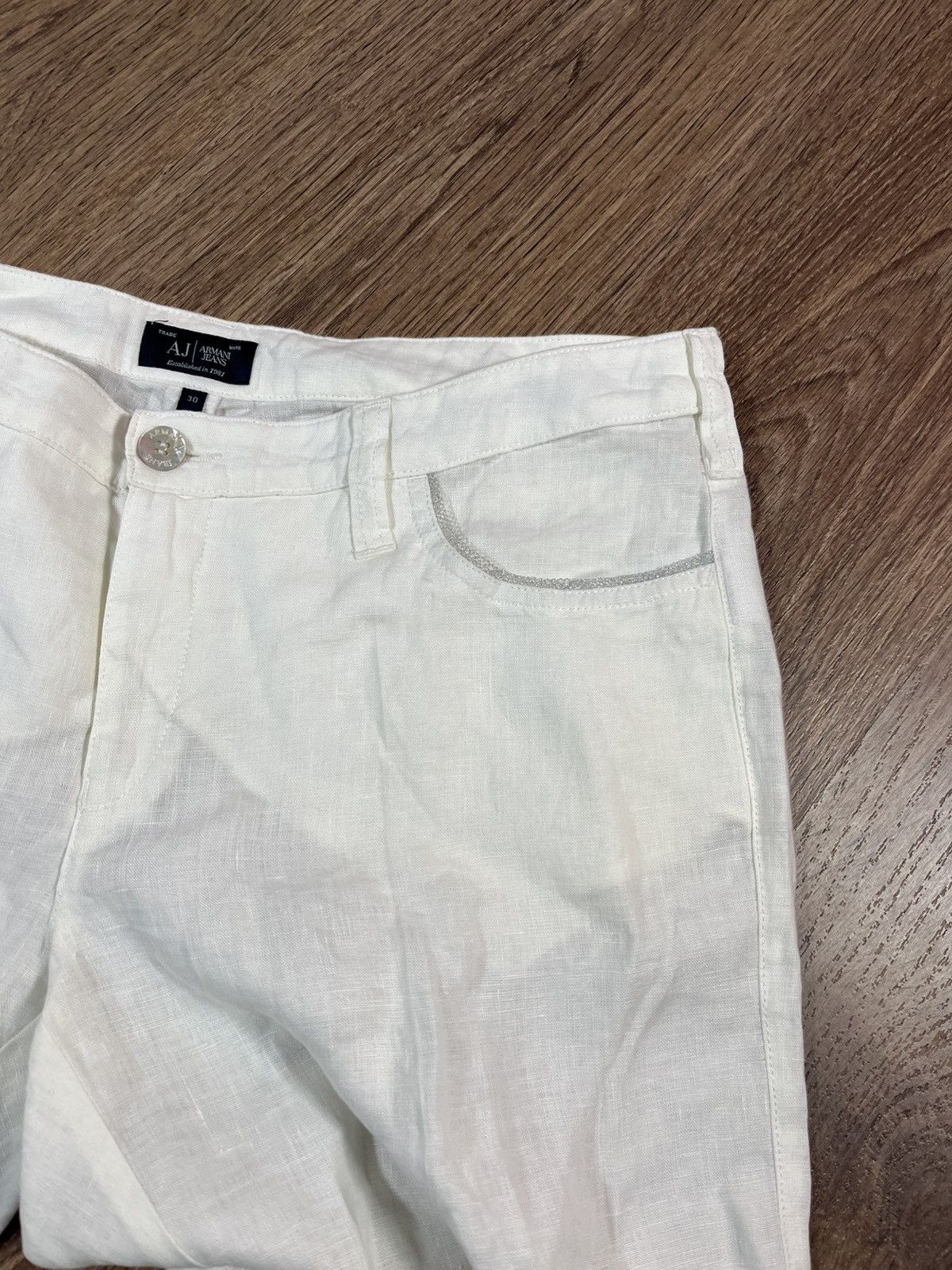 Armani Armani Flared Linen Vintage Pants Very Rare Size 30" / US 8 / IT 44 - 5 Thumbnail