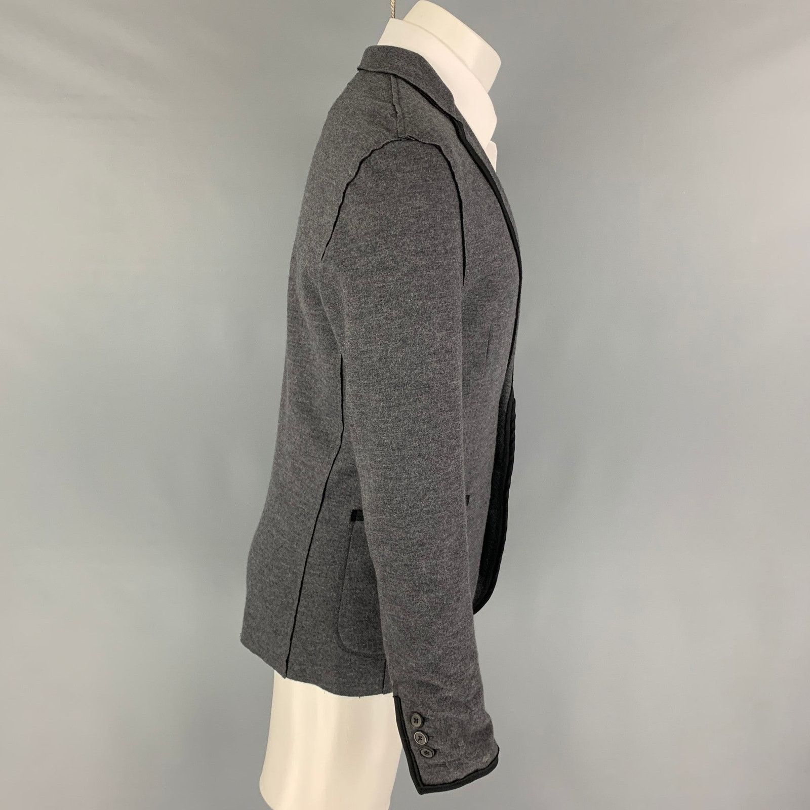 Lanvin LANVIN Gray Black Heather Wool Blend Notch Lapel Sport Coat Size 36R - 3 Thumbnail