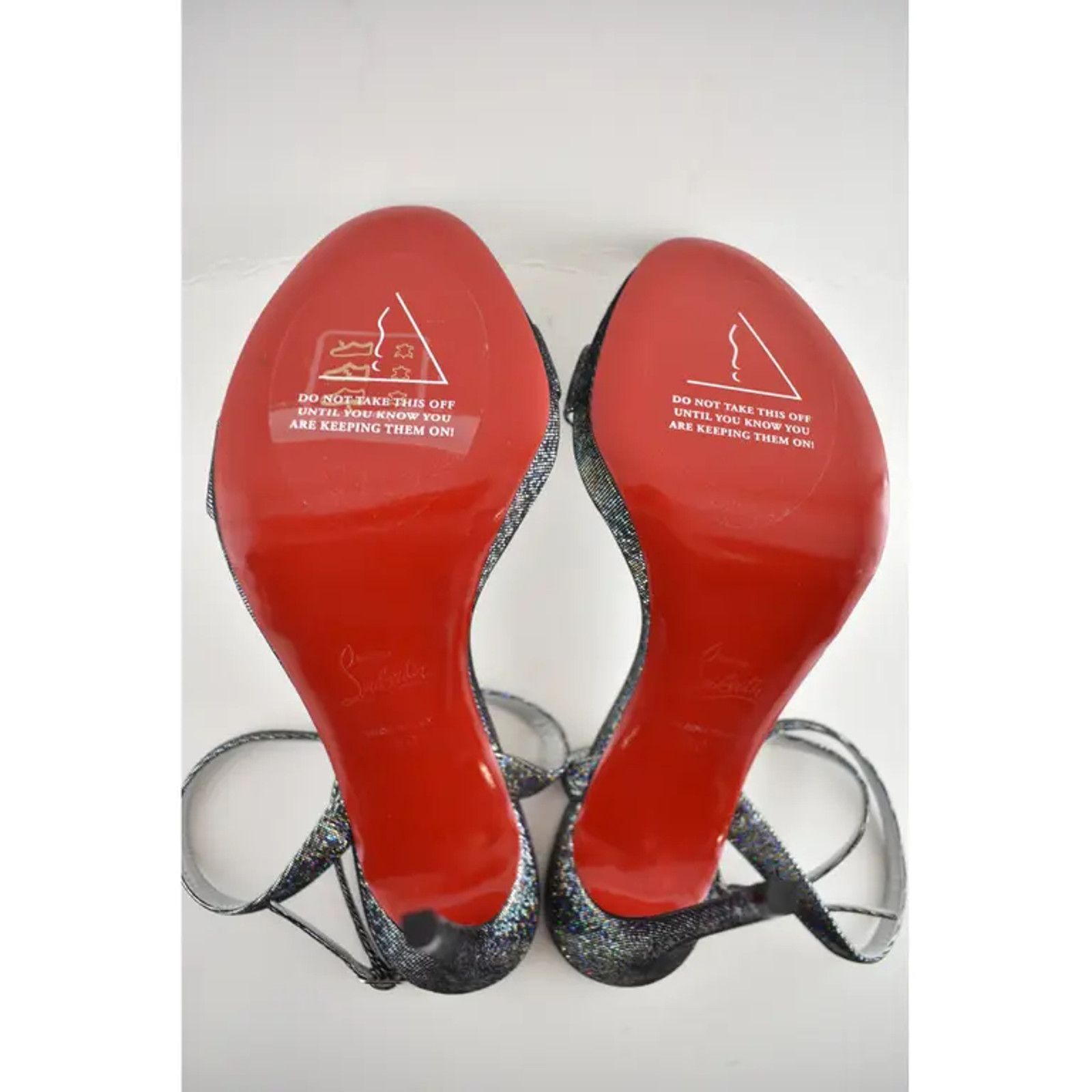 Christian Louboutin Loubi Queen 120 Silver Disco Ankle Strap Sandal Heel Pump 38 Size US 8 / IT 38 - 12 Thumbnail