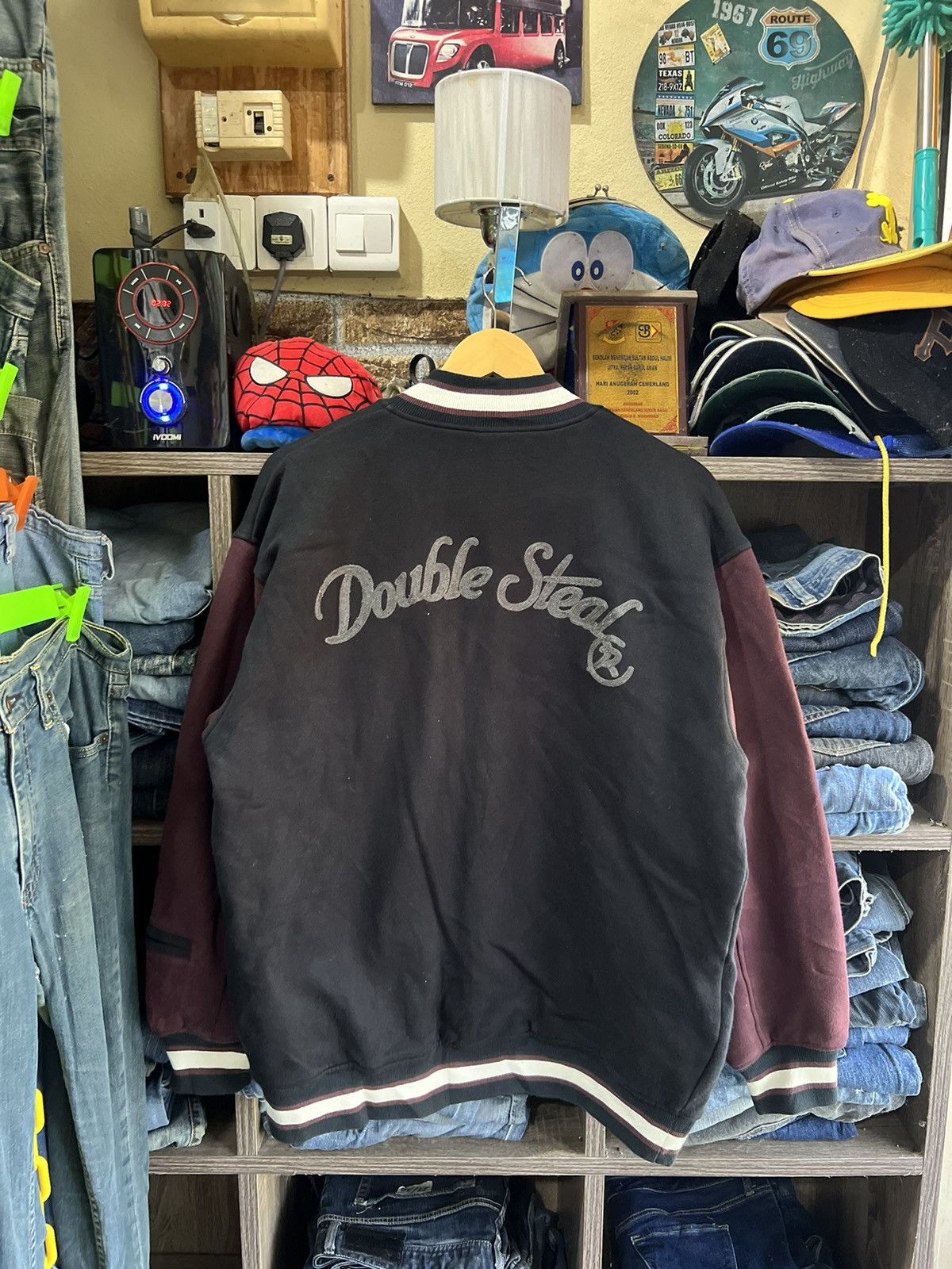Japanese Brand 🔥Double Steal Cotton Varsity Jacket Size US L / EU 52-54 / 3 - 3 Thumbnail
