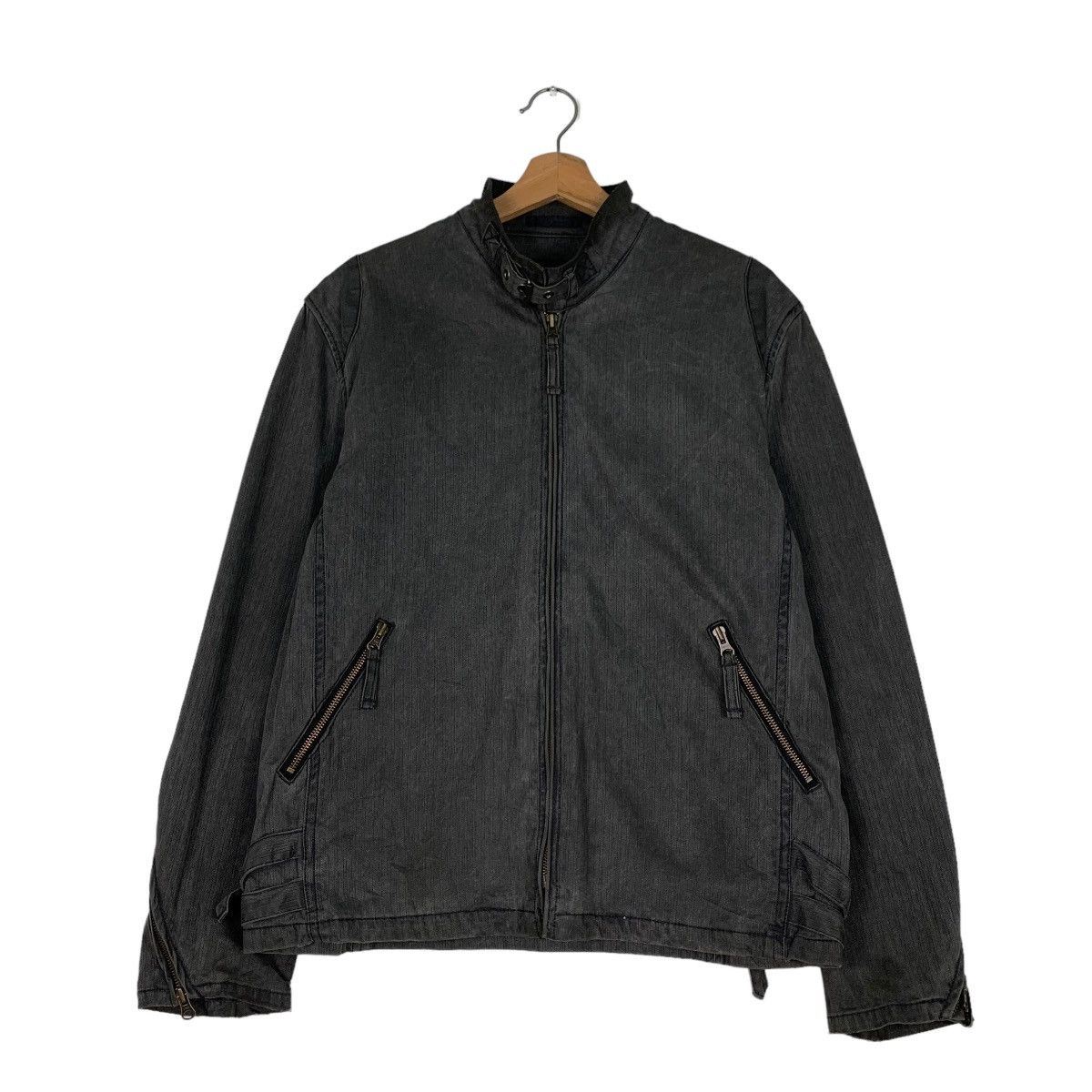 Japanese Brand MODERM Asymmetrical Sleeve Zipper Jacket #0934-C41 Size US M / EU 48-50 / 2 - 1 Thumbnail