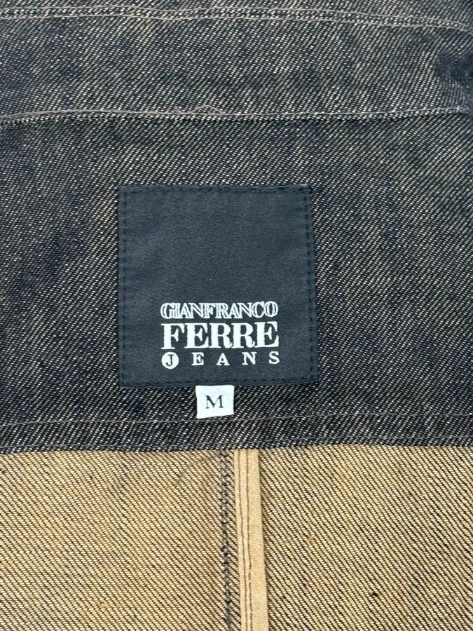 Gianfranco Ferre AW2005 Gianfranco Ferré Dark Grey Minimalist Denim Jacket Size US M / EU 48-50 / 2 - 10 Thumbnail