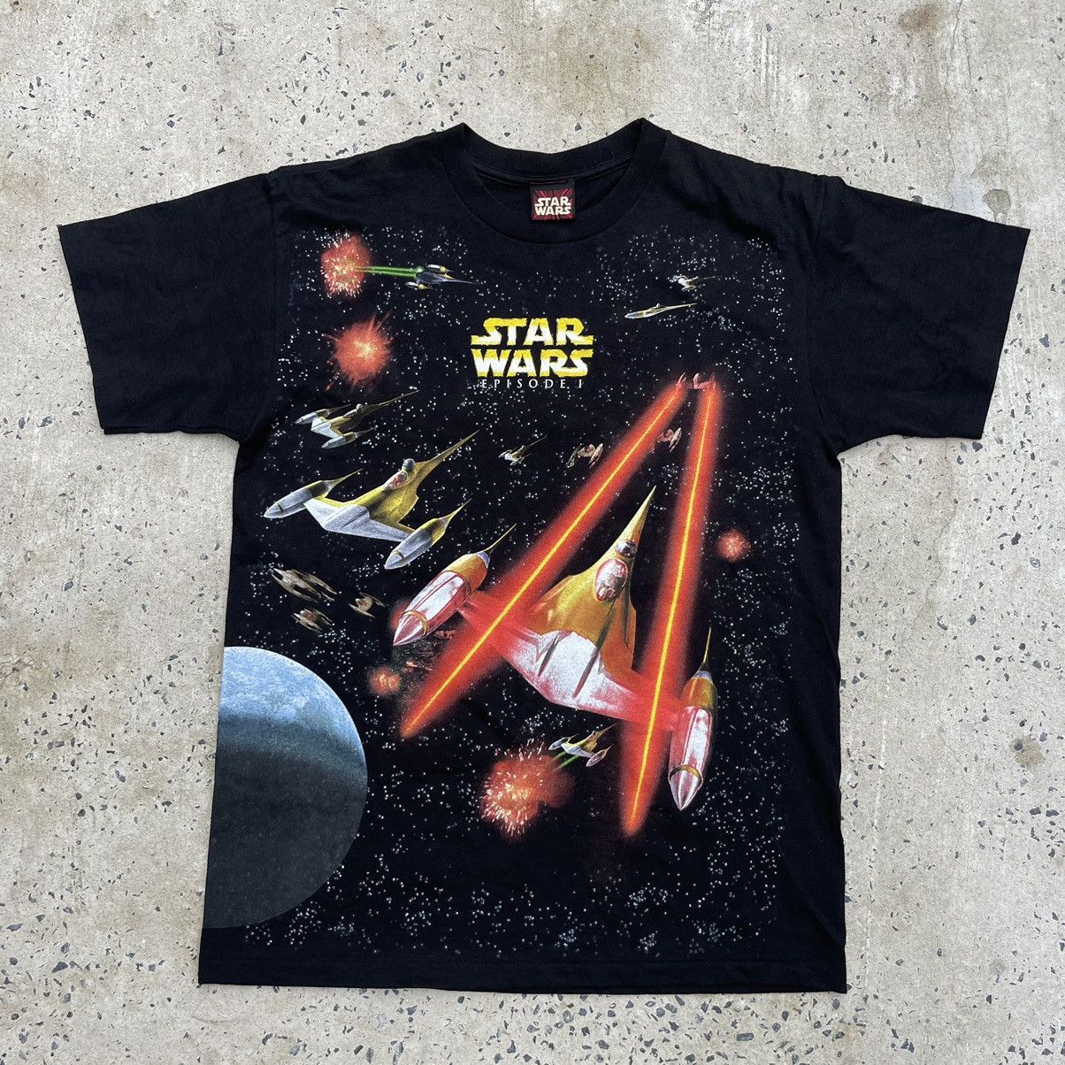 Star Wars Vintage 90s STAR WARS EPISODE ONE AOP Single Stitch Shirt Size US L / EU 52-54 / 3 - 1 Thumbnail