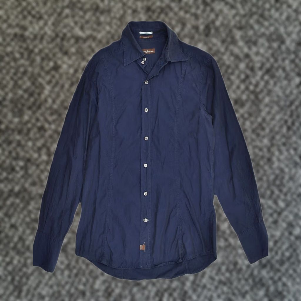 Guess GUESS BY MARCIANO Mens Shirt Medium Navy Blue Cotton Size US M / EU 48-50 / 2 - 1 Thumbnail