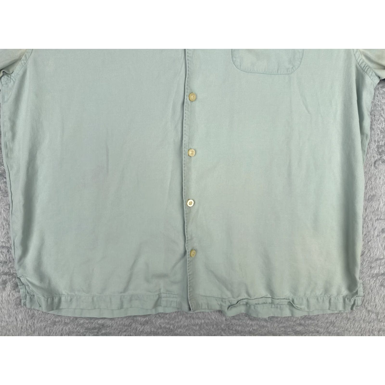 Tommy Bahama Tommy Bahama Shirt Men Extra Large Teal Solid Button Up Silk Read Me 100% Silk Read Me Size US L / EU 52-54 / 3 - 5 Thumbnail