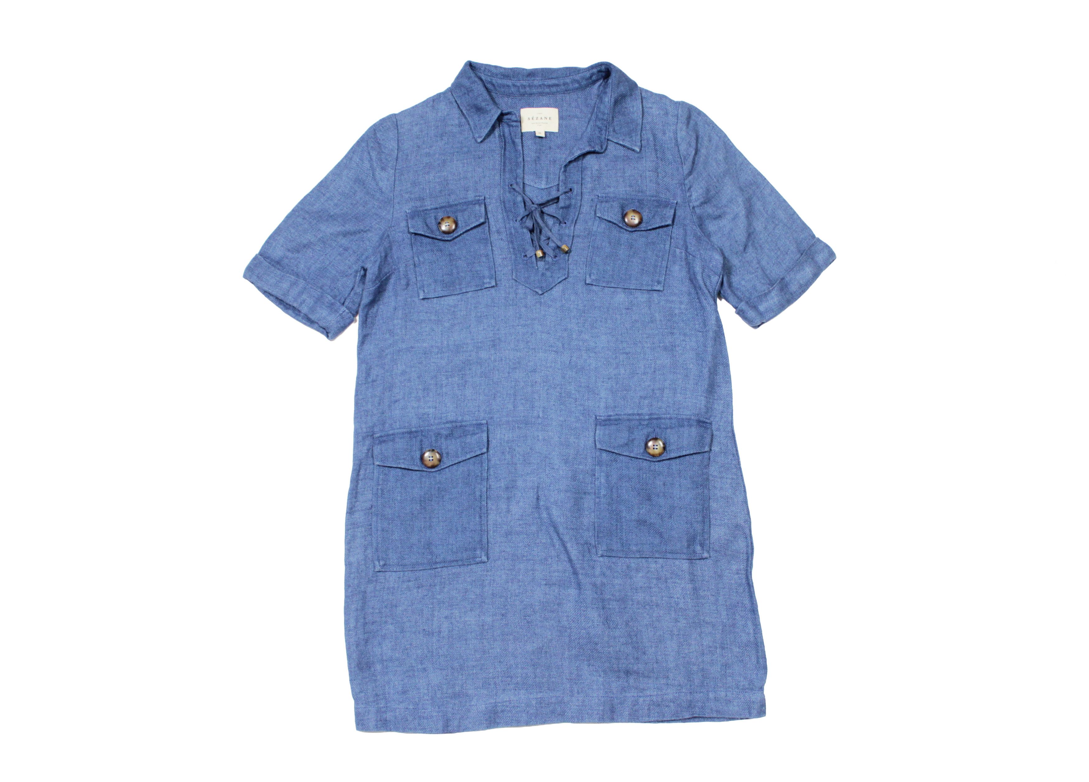 Sezane Pippa Linen Mini Dress Size XS / US 0-2 / IT 36-38 - 1 Thumbnail
