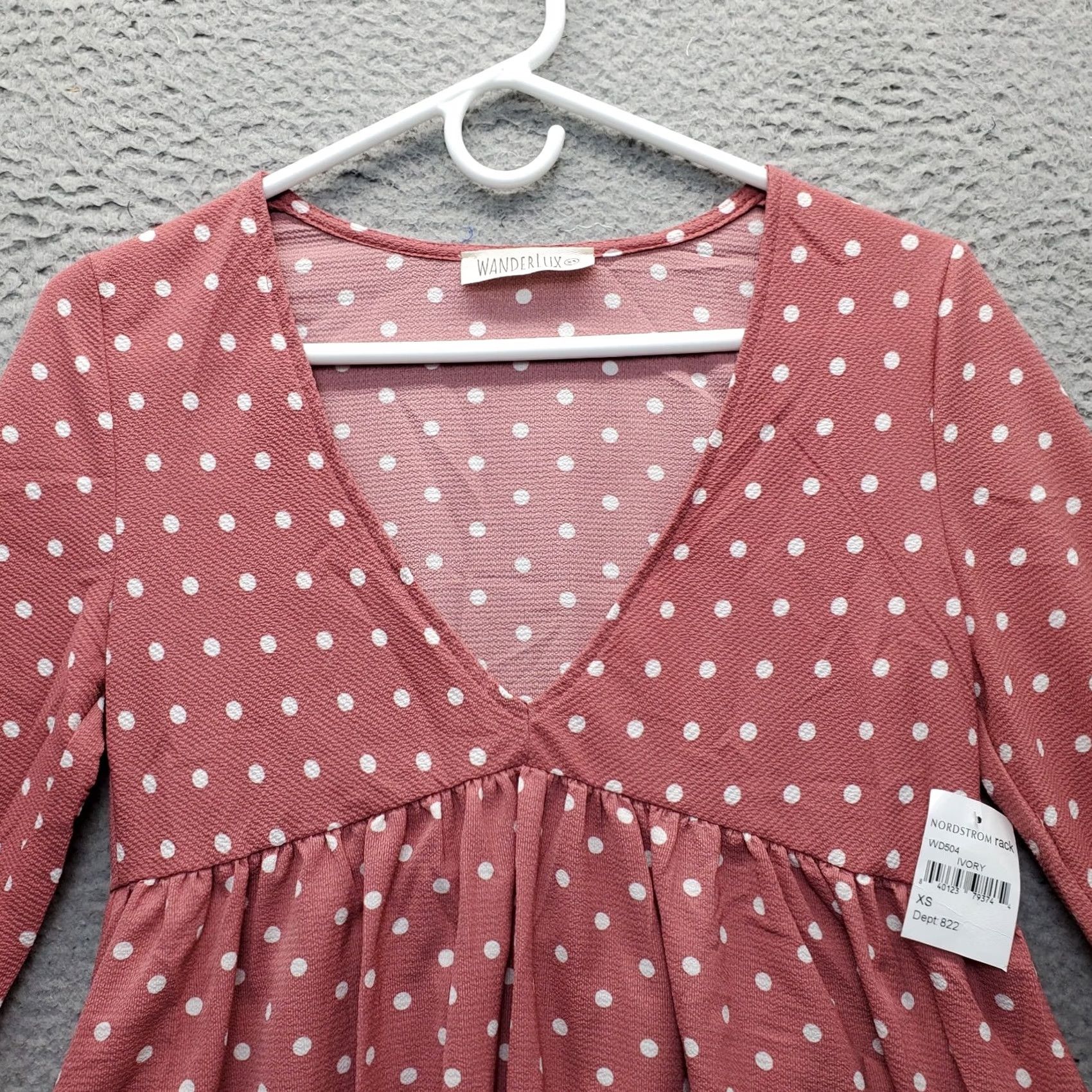 Bell Wander Lux A-Line Dress Womens XS Multicolor Polka Dot Pleated Bell Sleeve Pullover Size XS / US 0-2 / IT 36-38 - 5 Thumbnail