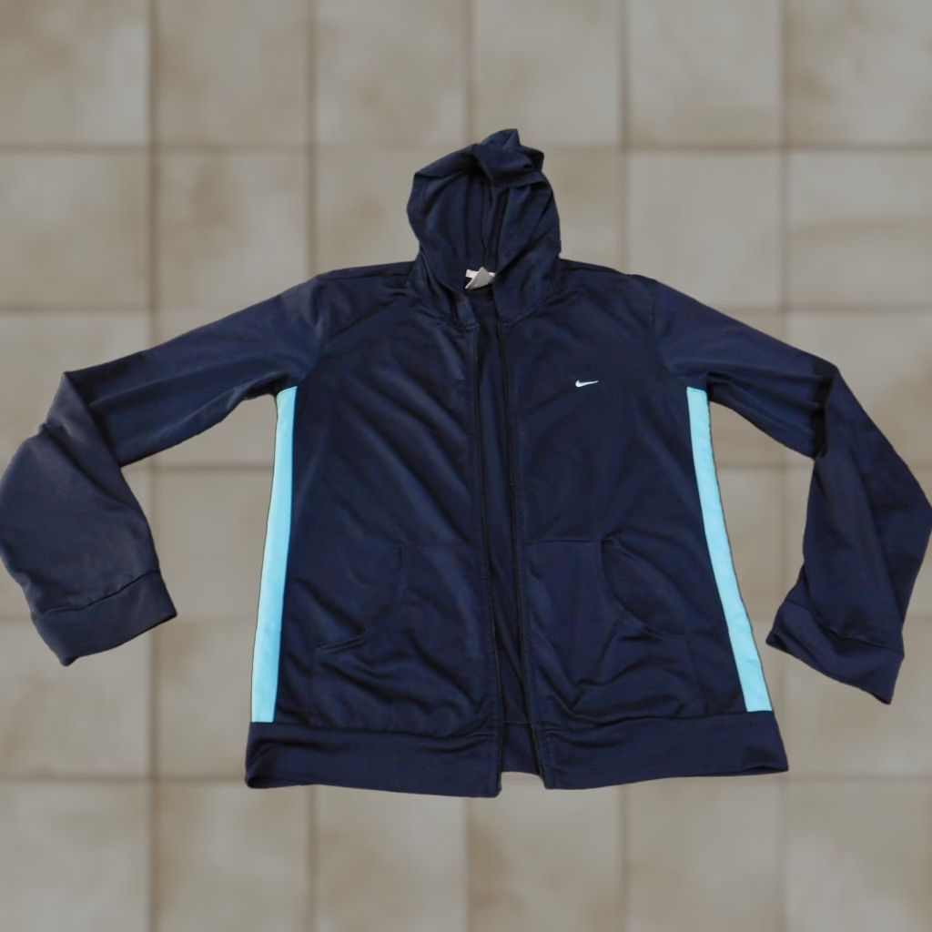 Nike Nike Jacket Womens Large Navy Blue Athletic Full Zip Hoodie Swoosh Logo Size M / US 6-8 / IT 42-44 - 1 Thumbnail