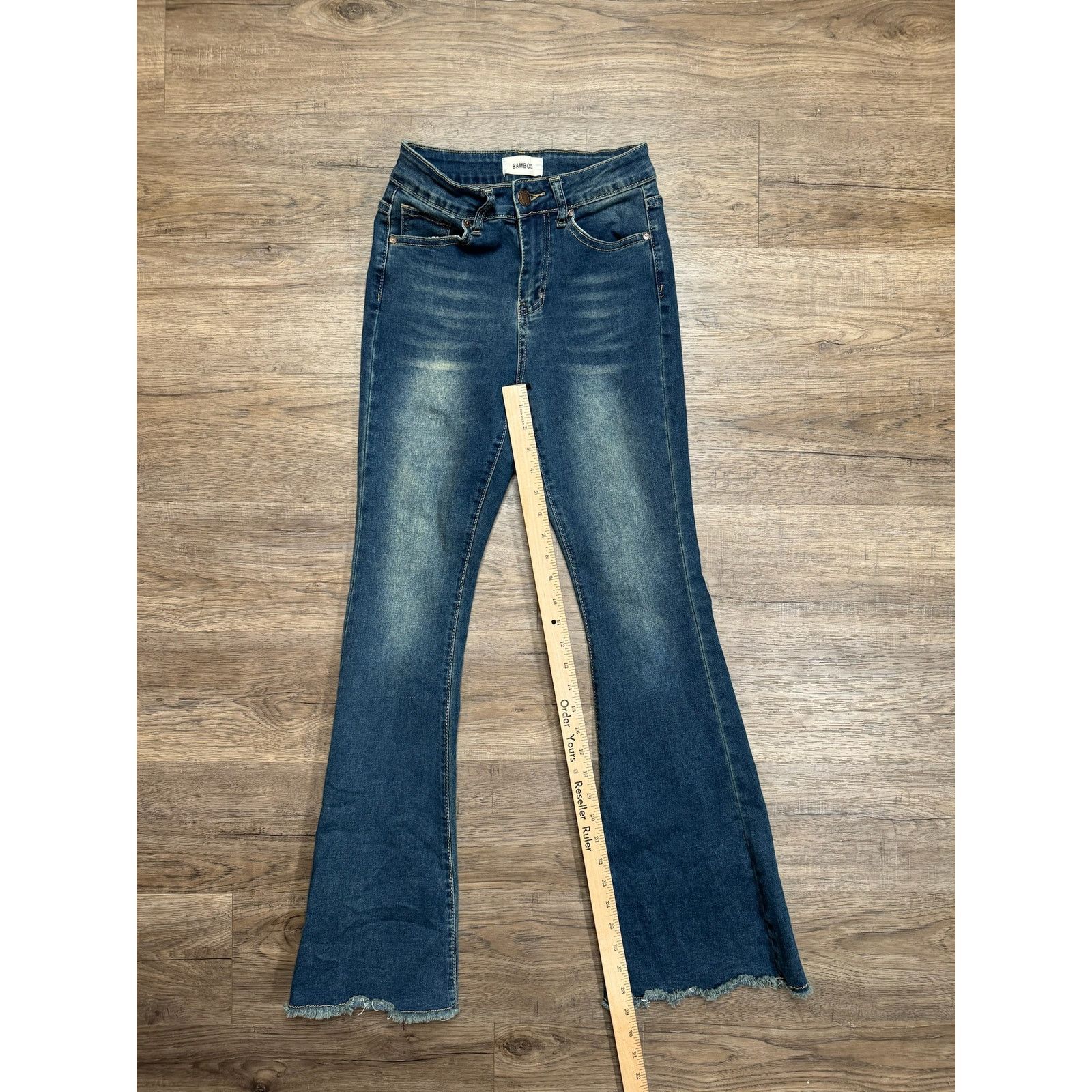 Other Women's Bamboo Faded Flare Blue Jeans Size 5 Size 29" - 5 Thumbnail