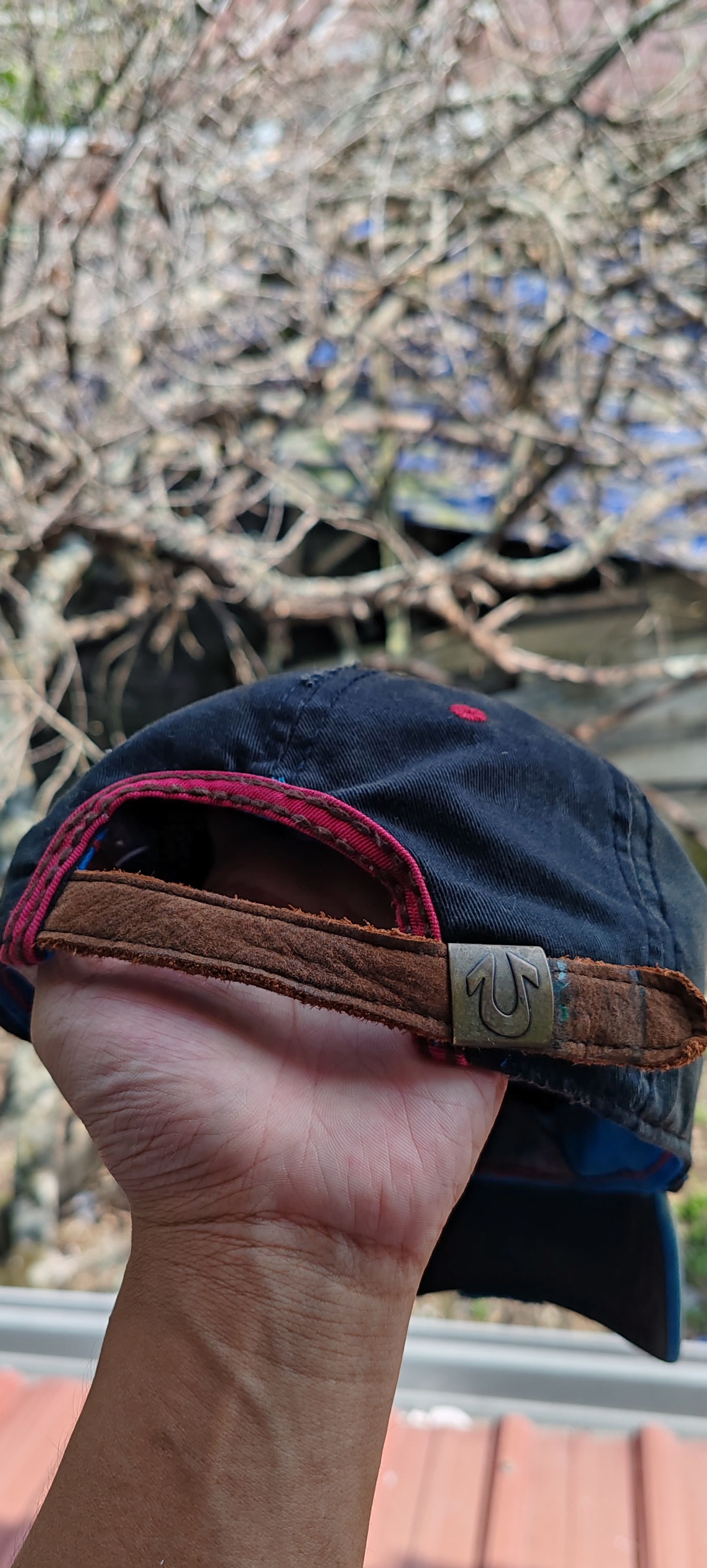 Japanese Brand × True Religion × Vintage Vintage Leather Distressed Destroyed cap hat True Religion Size ONE SIZE - 6 Thumbnail