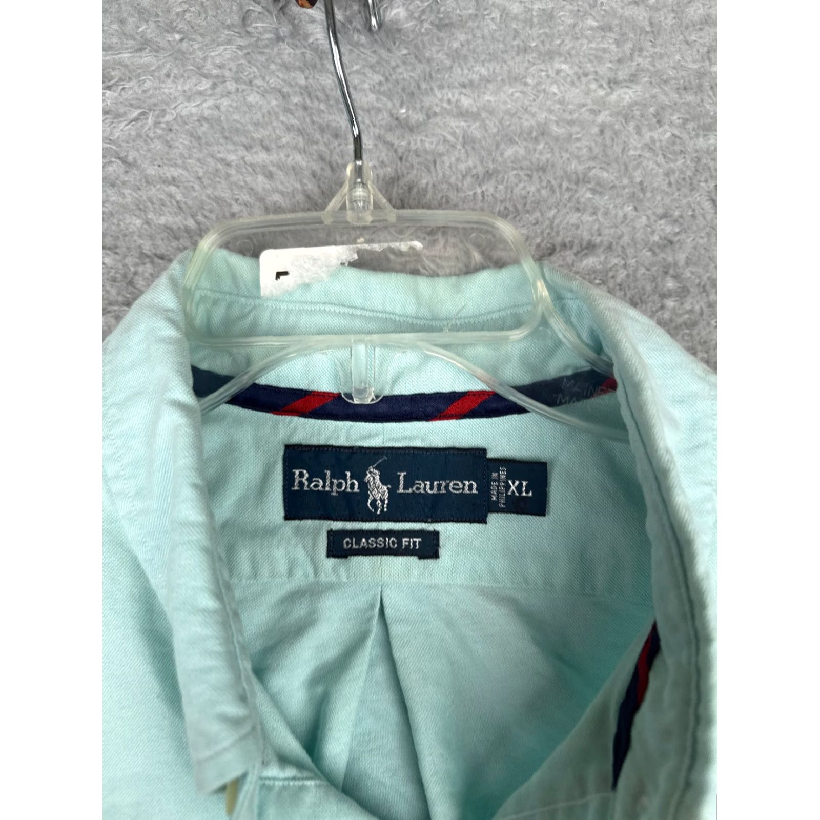 Polo Ralph Lauren VINTAGE Polo Ralph Lauren Shirt Men XL Blue Button-Up Cotton Long Sleeve Solid, Pocketed, Collared, Regular Fit, Wool? Size US XL / EU 56 / 4 - 7 Thumbnail
