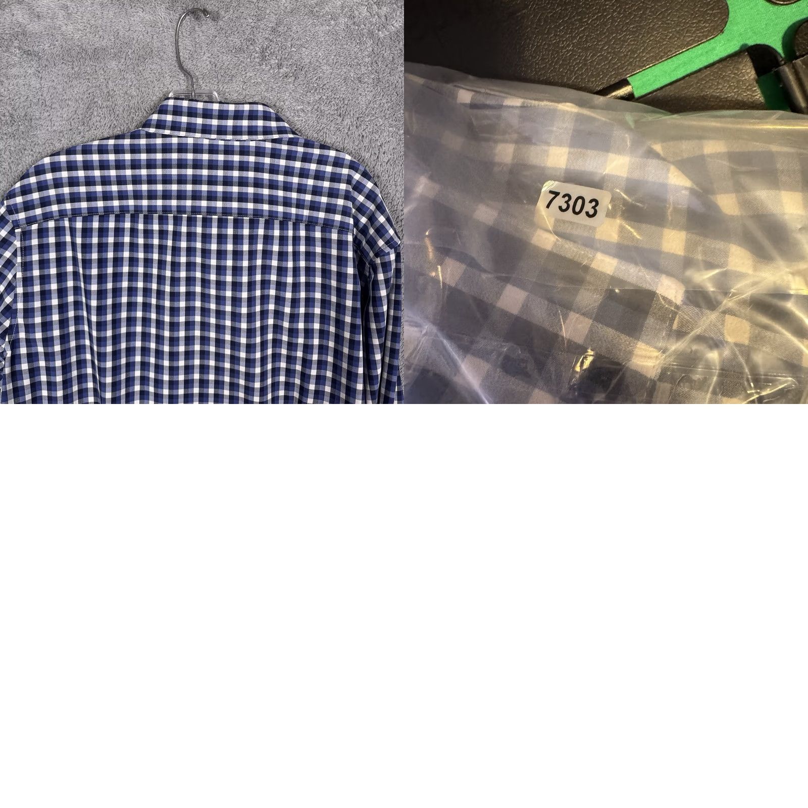Mizzen+Main Mizzen+Main Dress Shirt Men XL Trim Fit Gingham Check Performance Size 46R - 9 Thumbnail
