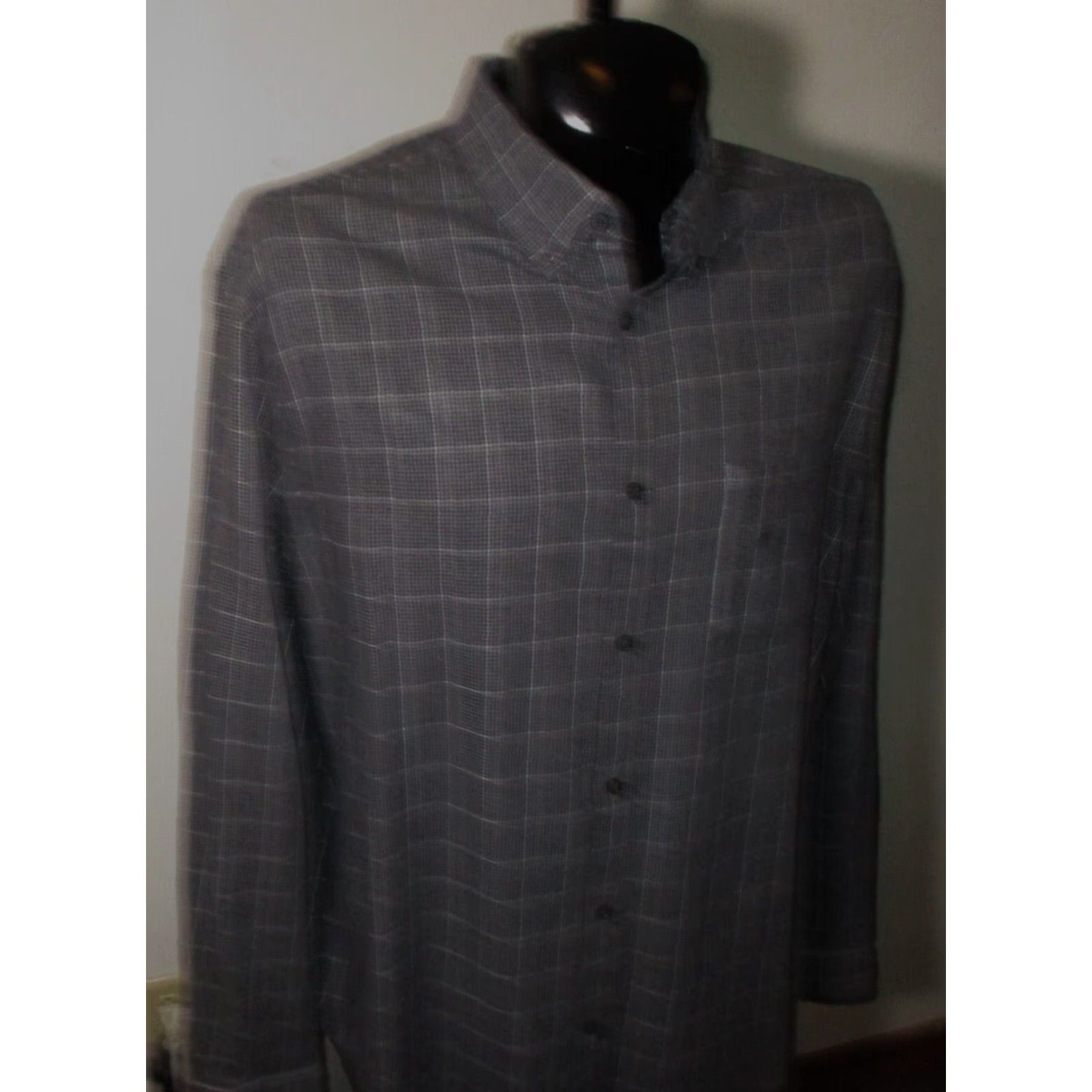 Express EXPRESS Gray Black Long Sleeve Shirt XXL NWT Button-Front Button-Down Collared Knit Cotton Classic Men’s Shirt Size US XXL / EU 58 / 5 - 3 Thumbnail