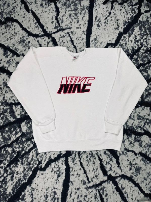 Nike Vintage Nike Spellout crewneck sweatshirt white logo S Size US S / EU 44-46 / 1 - 1 Thumbnail