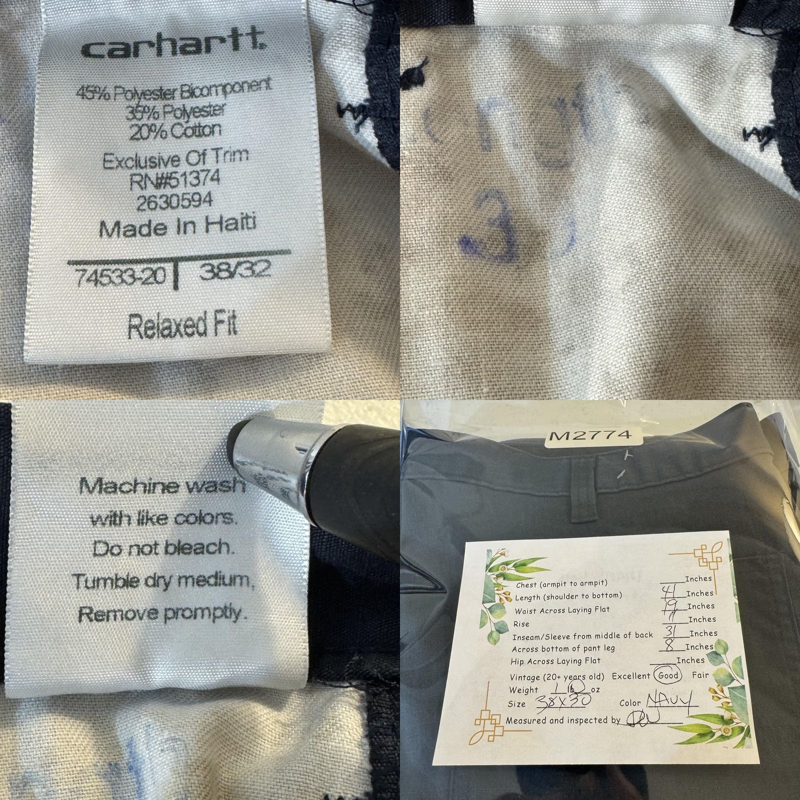 Carhartt Carhartt Pants Mens 39x31 Navy Blue Ripstop Relaxed Fit Utility Zip Pocket Work Size US 38 / EU 54 - 8 Thumbnail