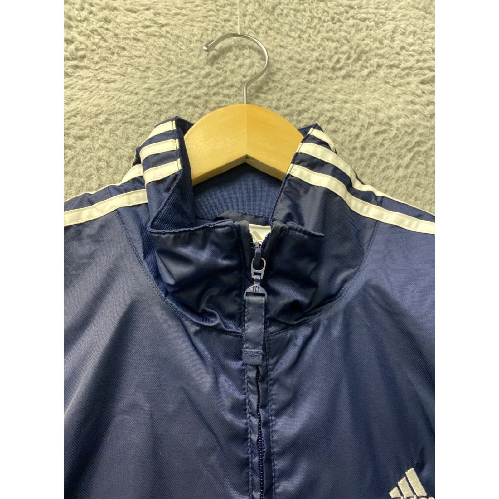 Adidas Adidas Windbreaker Jacket Mens M Navy Lined Polyester Blend Nylon Dark Blue Adidas Originals Windbreaker Mens M Navy Size US M / EU 48-50 / 2 - 6 Thumbnail