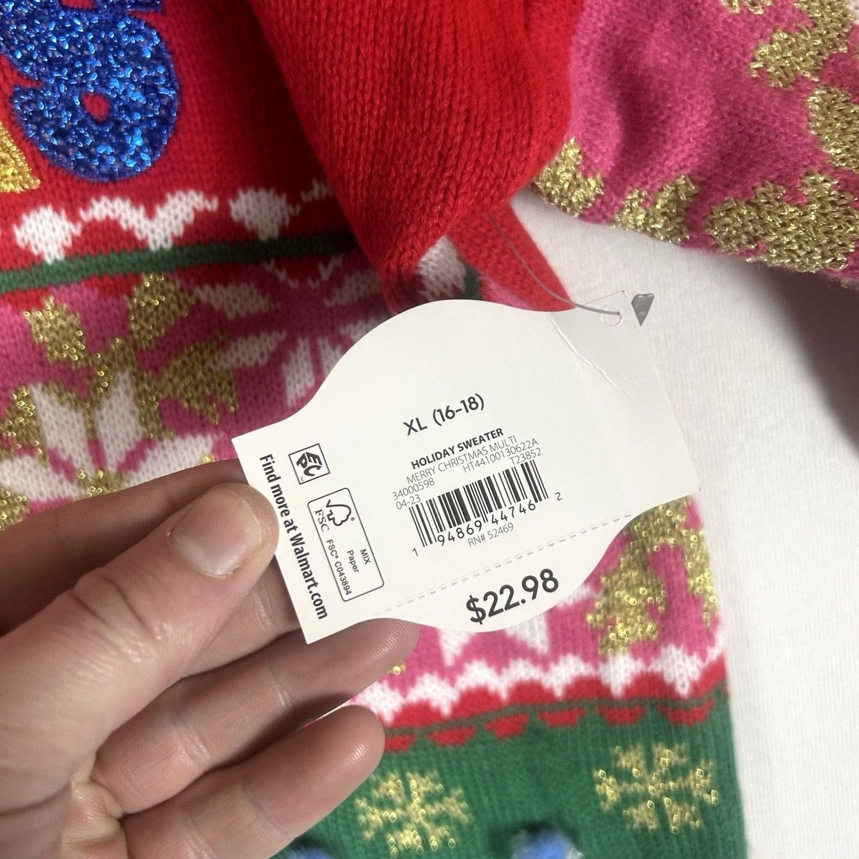 Vintage VINTAGE Ugly Christmas Sweater NEW Womens Juniors XL 16-18 Holiday Merry X-mas Red NWT Size XL / US 12-14 / IT 48-50 - 4 Thumbnail