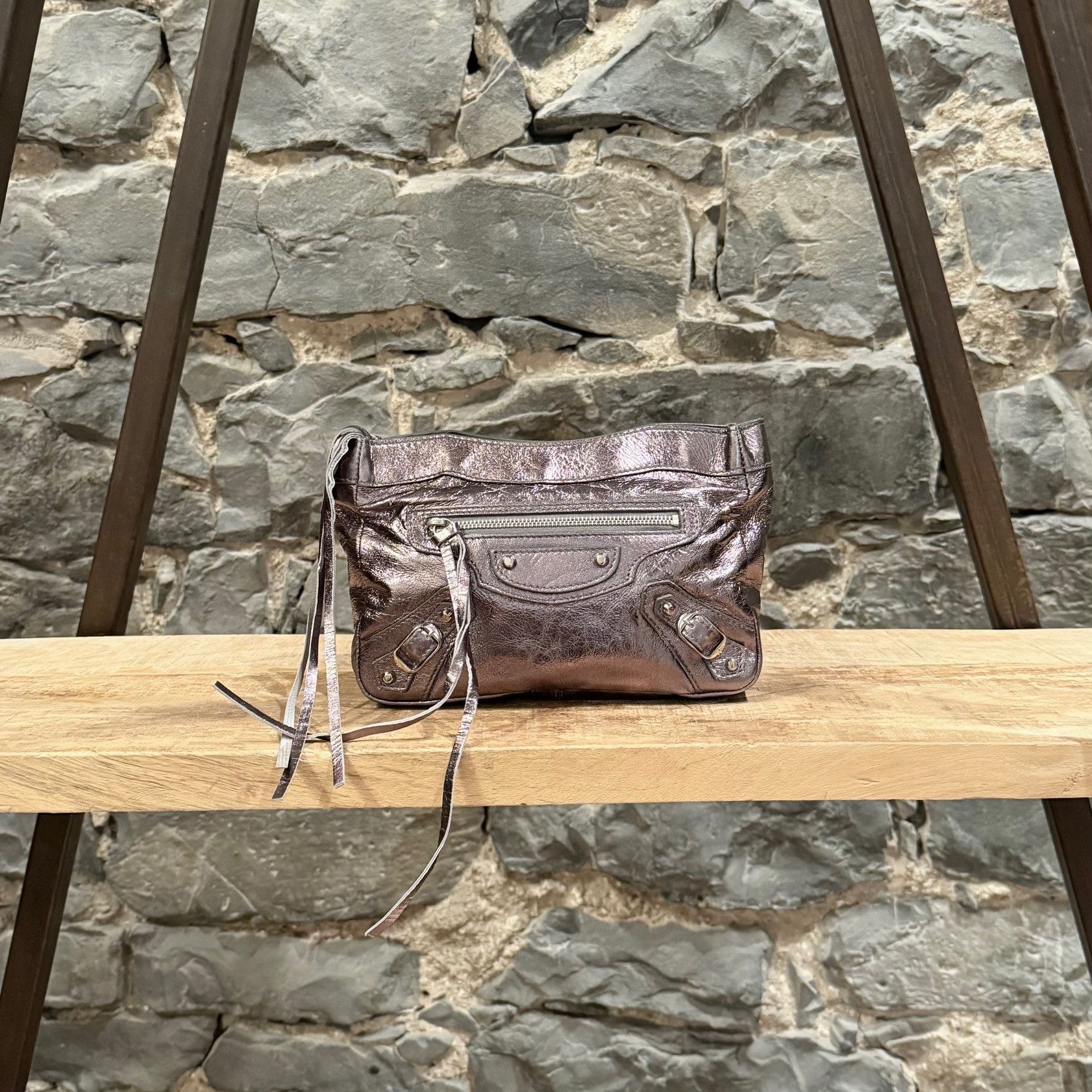 Balenciaga Metallic Porte Toilette Toiletry City Pouch