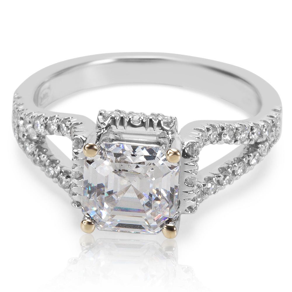 image of Tiffany Co La Reina Diamond Engagement Ring Setting In 18K White Gold (0.42 Ctw), Women's