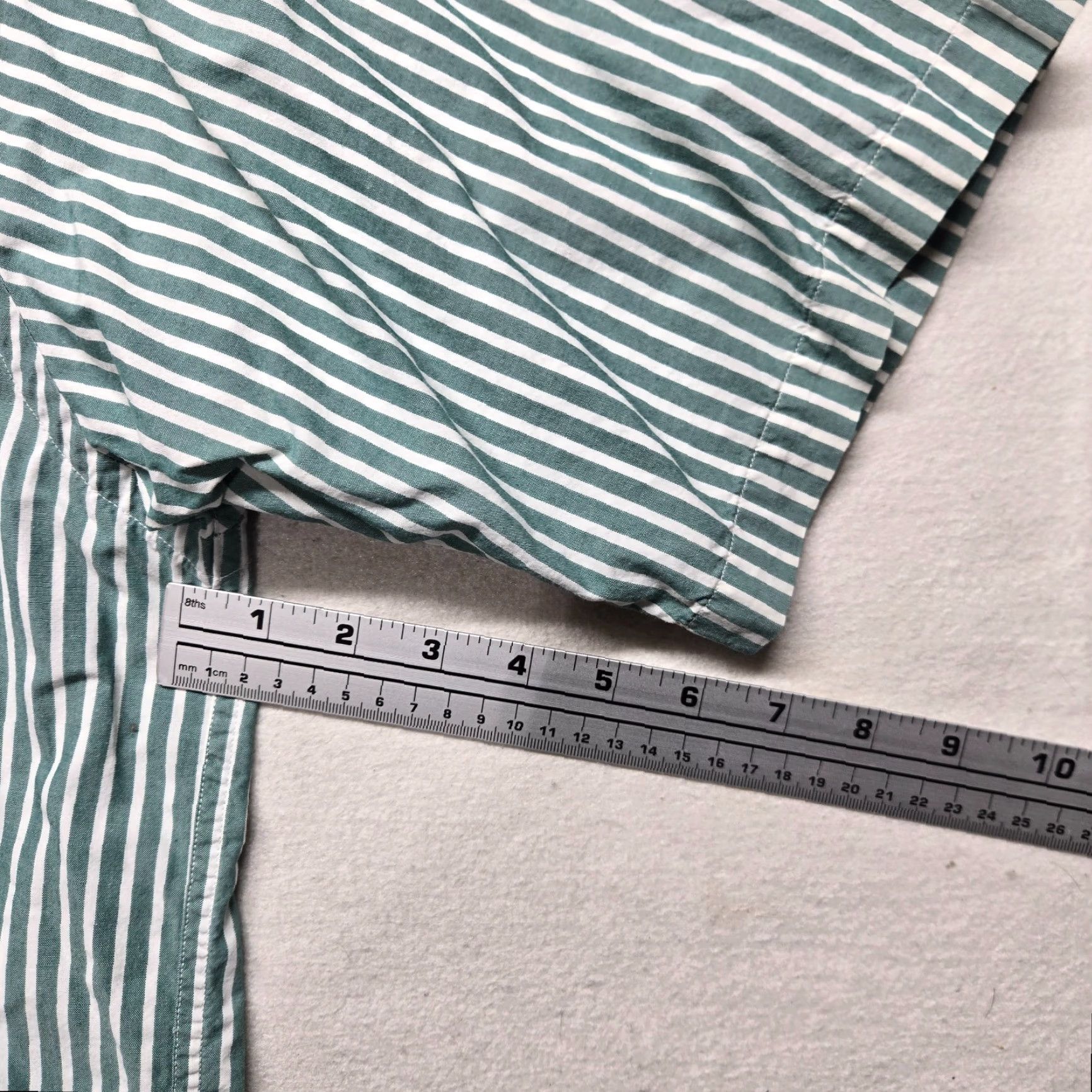 Nautica Nautica Shirt Men XL 100% Cotton Green White Stripes Button-Up, Collared, Short Sleeve, Regular Fit, Casual Business, Button-Front, Pockets Size US XL / EU 56 / 4 - 5 Thumbnail