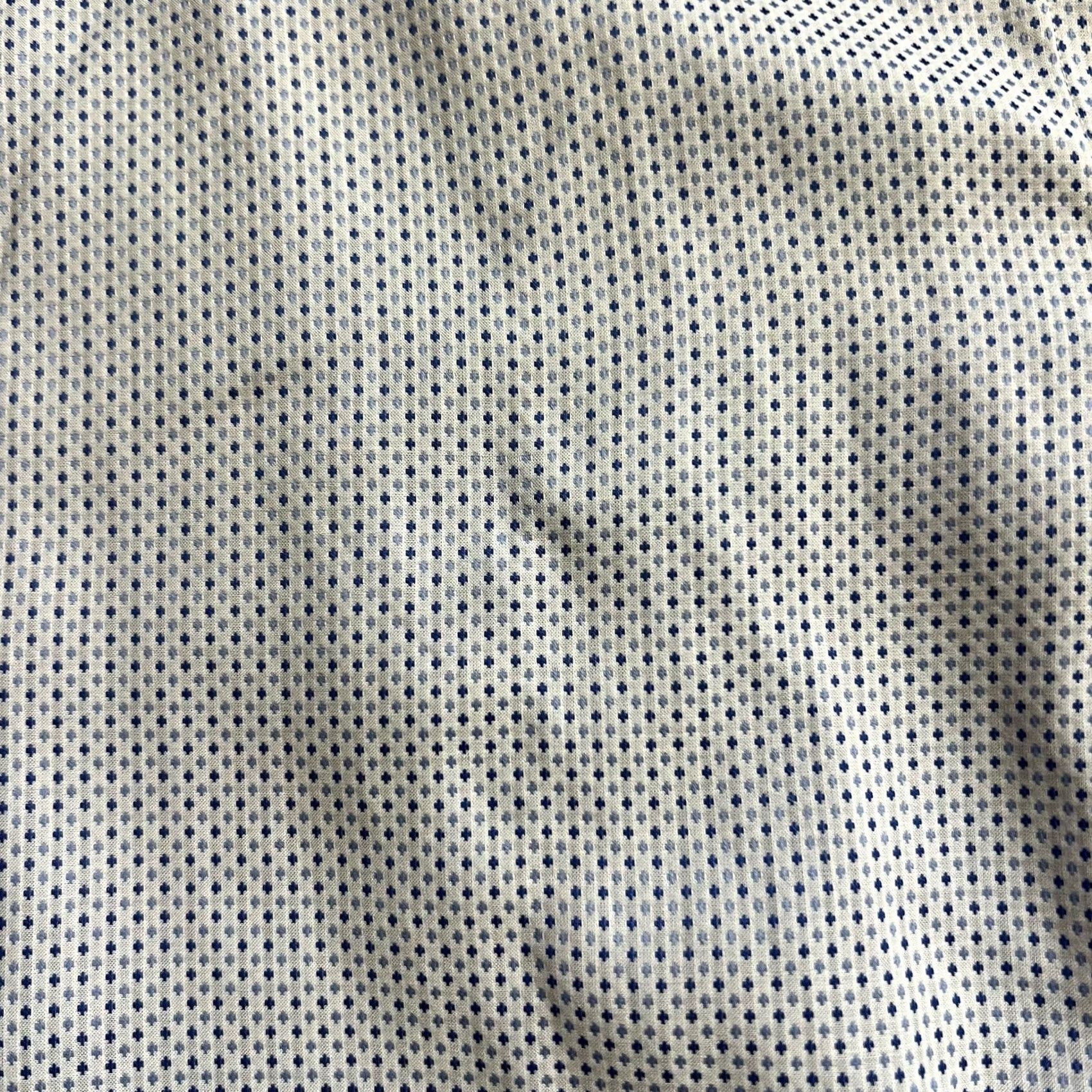 Canali VINTAGE Canali Impeccable Shirt Mens 42 - 16.5 Geometric Blue Button Down Dress Business Mens Size 46R - 2 Thumbnail