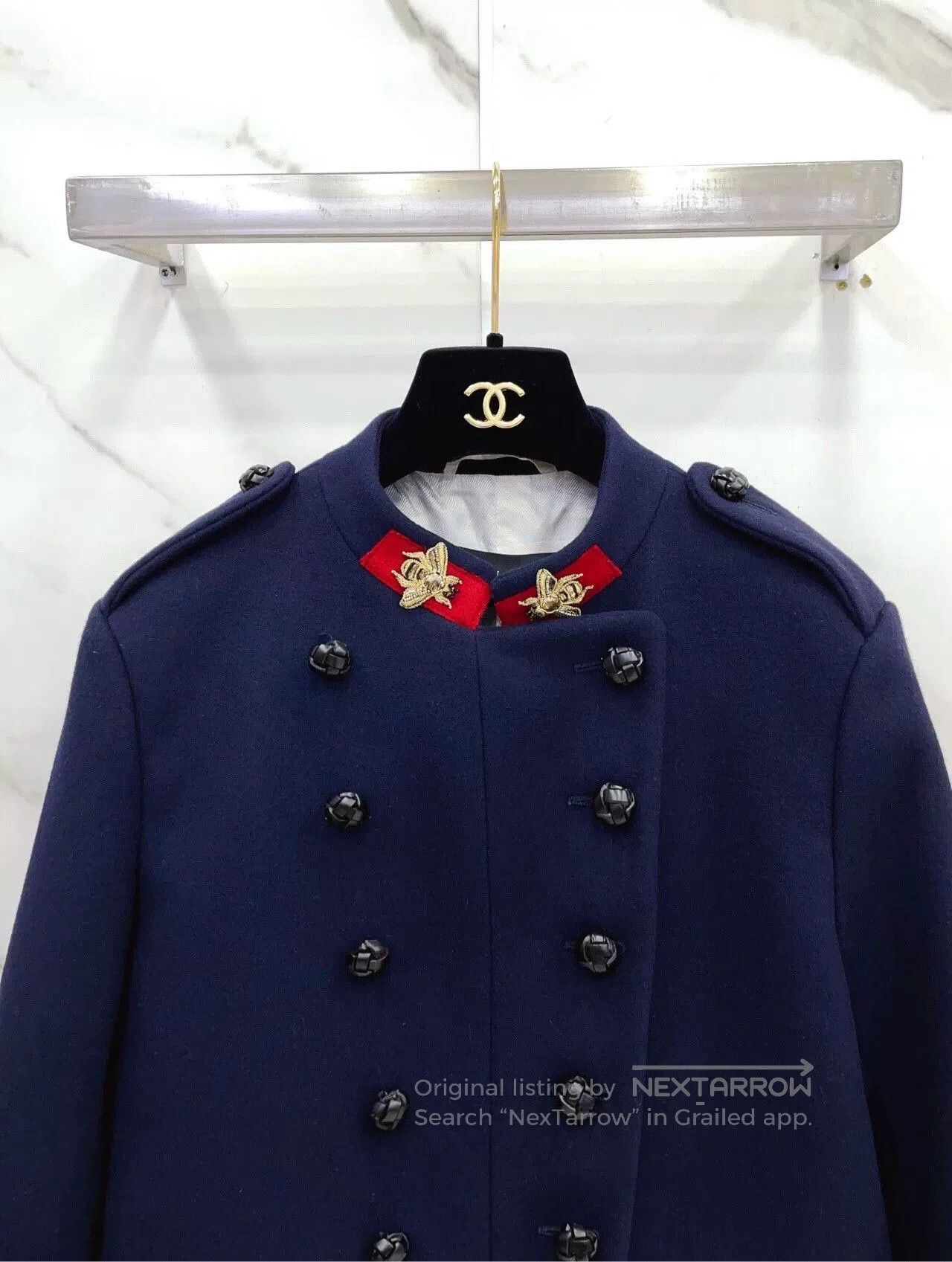 Gucci Gucci Dark Blue Golden Bee Coat. Size M / US 6-8 / IT 42-44 - 3 Thumbnail