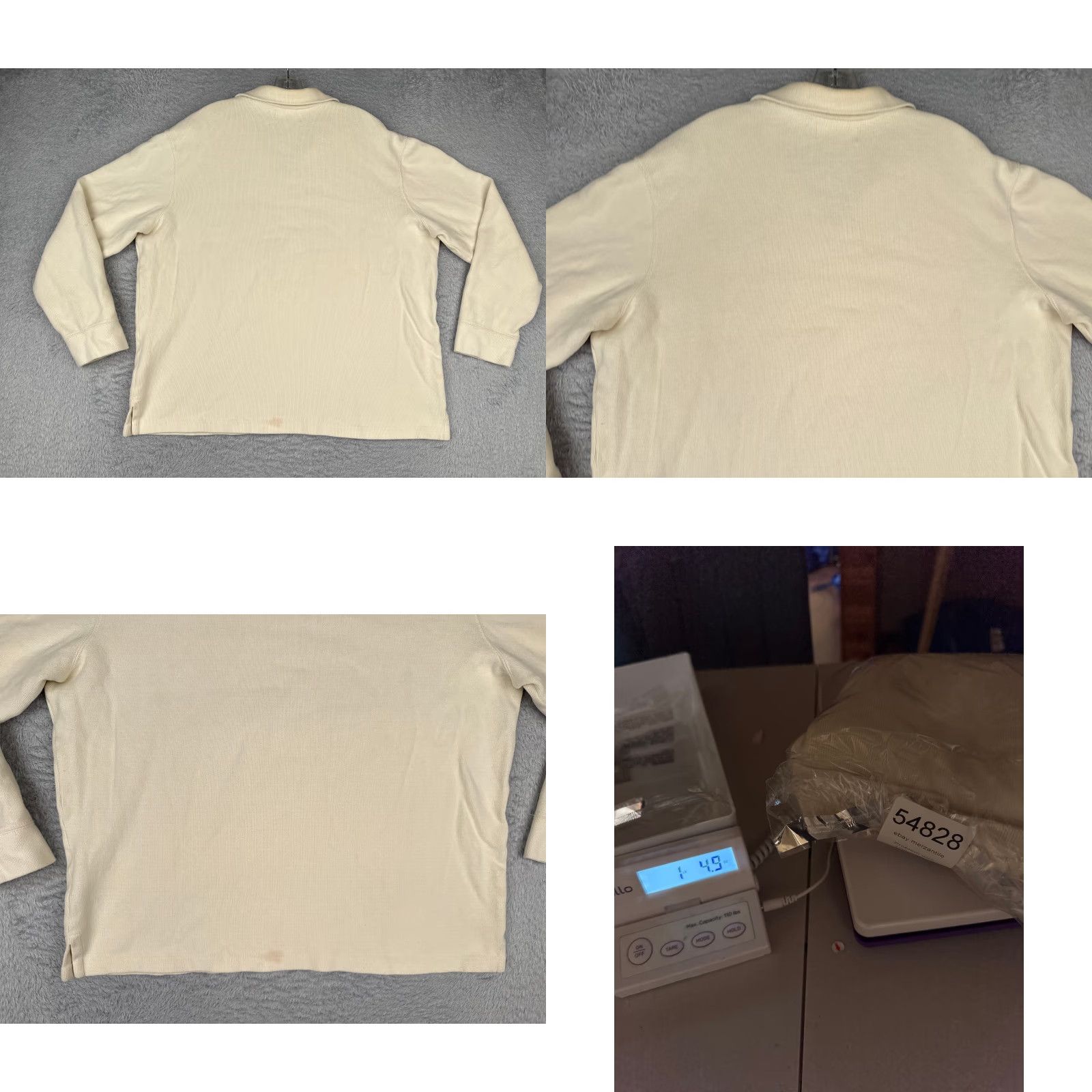 Ralph Lauren VINTAGE Ralph Lauren Polo Sweater Adult 2XL Ivory 1/4 Zip Mock Neck Casual Pullover Mens Golf, Sports, American Size US XXL / EU 58 / 5 - 9 Thumbnail