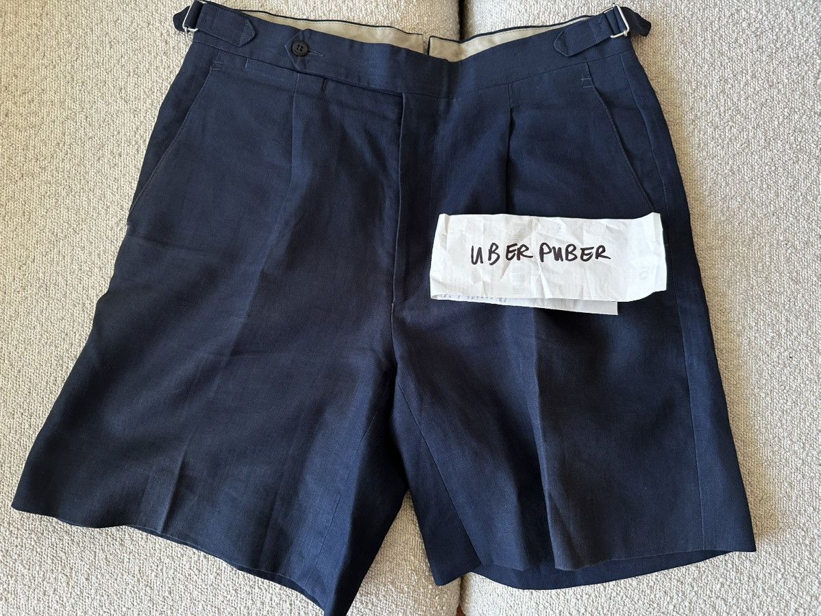 Stoffa Stoffa MTM Shorts (Washed Linen) Single Pleat Short / Indigo Size US 32 / EU 48 - 2 Thumbnail