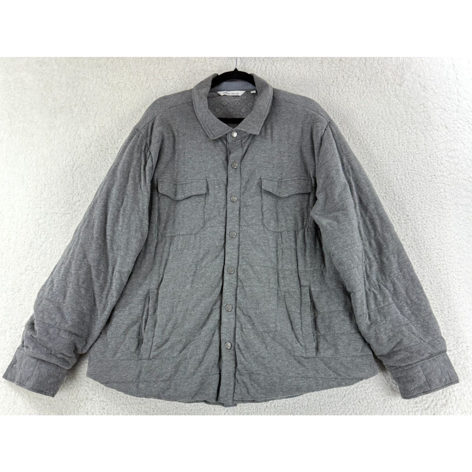 Peter Millar Peter Millar Quilted Jacket Mens Size XXL Gray Snap Button Long Sleeve Collared Size US XXL / EU 58 / 5 - 2 Thumbnail