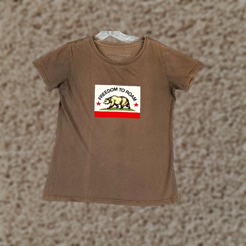 Patagonia Patagonia Shirt Women Small Brown Crew Neck 100% Cotton Freedom To Roam READ Size S / US 4 / IT 40 - 1 Thumbnail