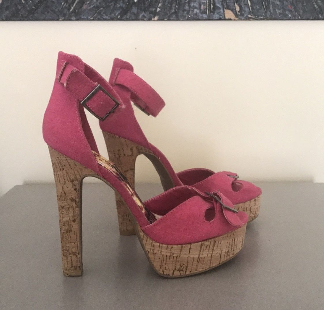 Other PINK CORK SANDALS W/ ADJUSTABLE BUCKLES NWOT Size US 7.5 / IT 37.5 - 2 Thumbnail