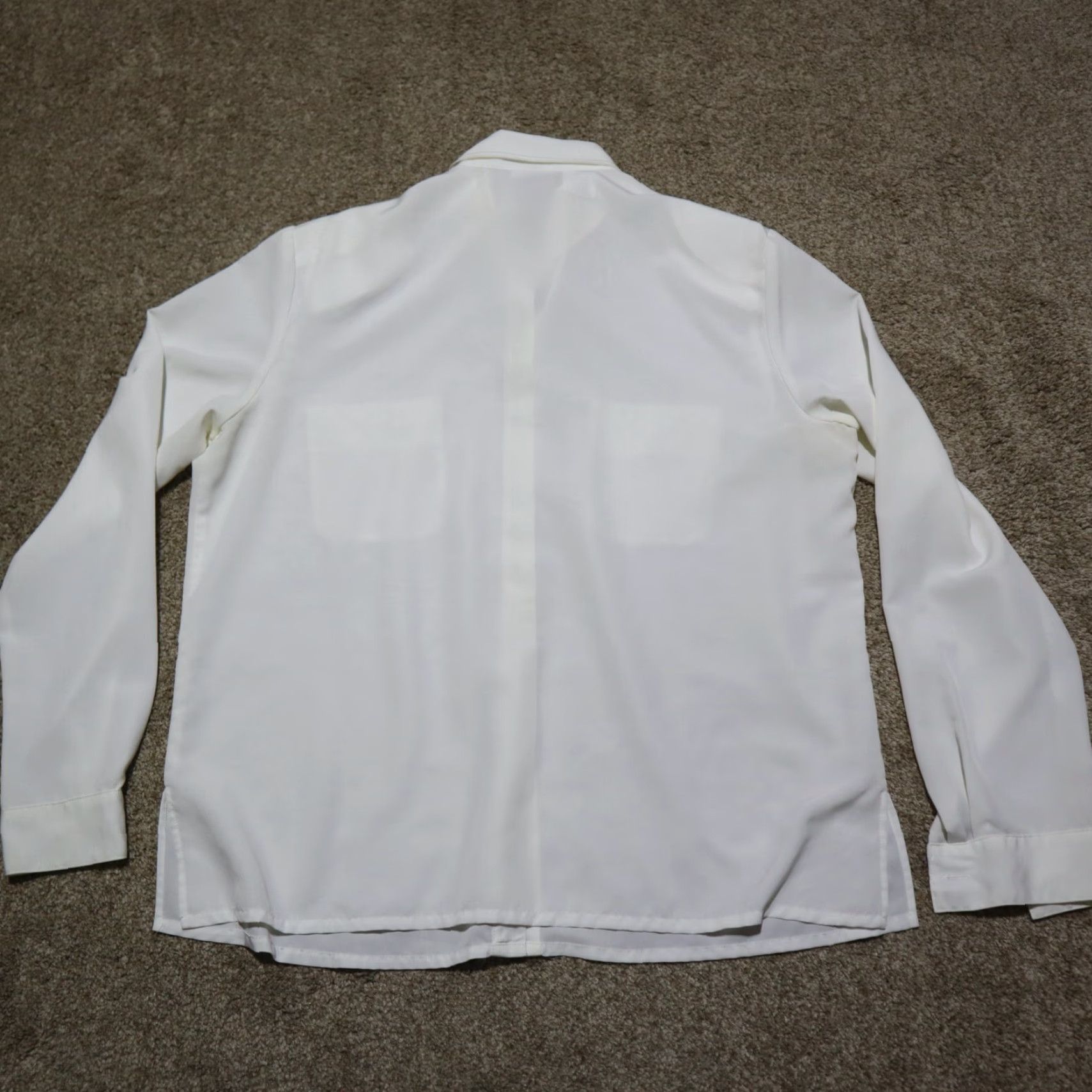 Vintage VINTAGE White Shirt Blouse Adult Women Size 12 White Lace Button Collar Long Sleeve 12 Women Vintage Classic Shirt Womens Size XL / US 12-14 / IT 48-50 - 8 Thumbnail