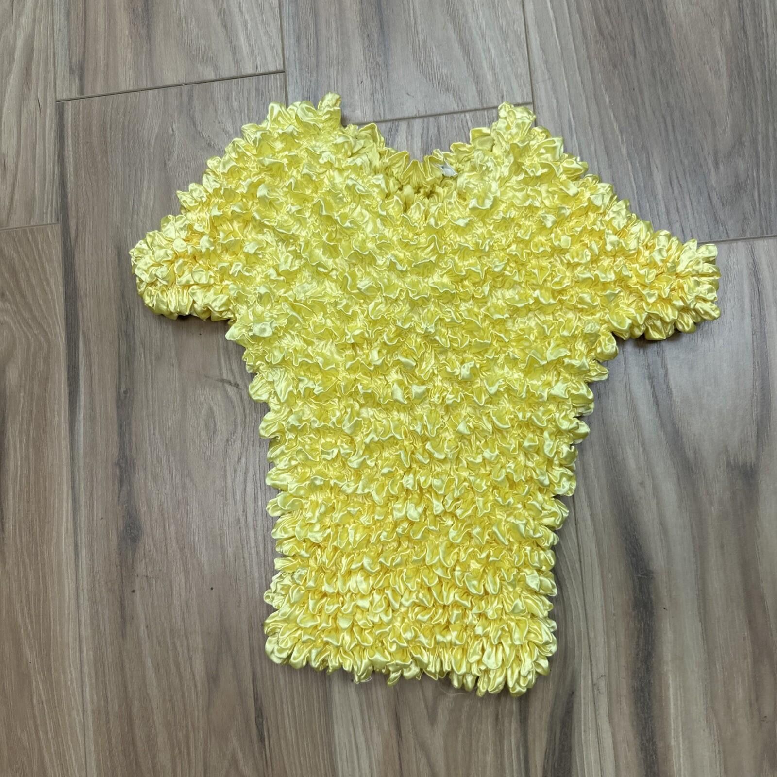 FCUK Vintage Y2K 90s Satin Yellow Popcorn Magic Stretch Top Fairy Size ONE SIZE - 1 Thumbnail