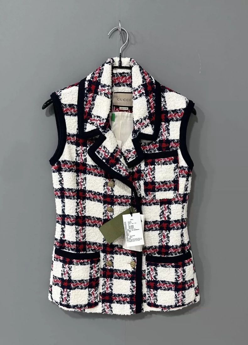Gucci Gucci Plaid tweed sleeveless jacket 2503-Nextarrow Size XS / US 0-2 / IT 36-38 - 1 Thumbnail