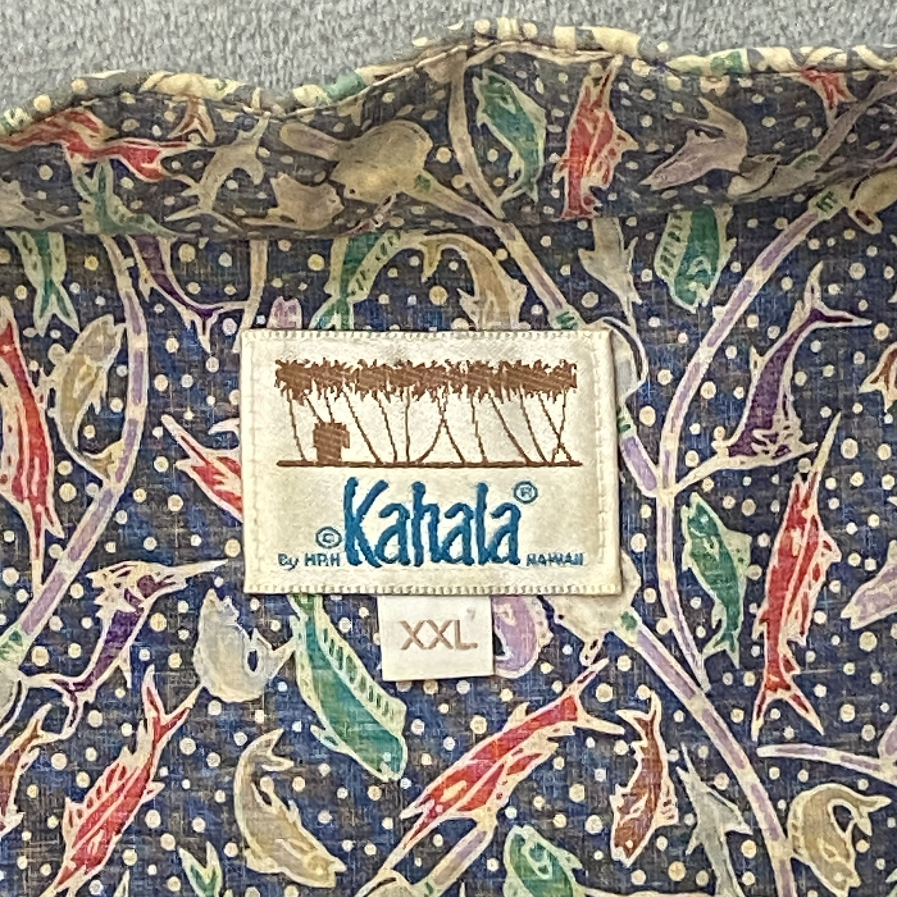 Vintage KAHALA Men 2XL SALTWATER FISH SCHOOL Short Sleeve Camp Size US XXL / EU 58 / 5 - 2 Thumbnail