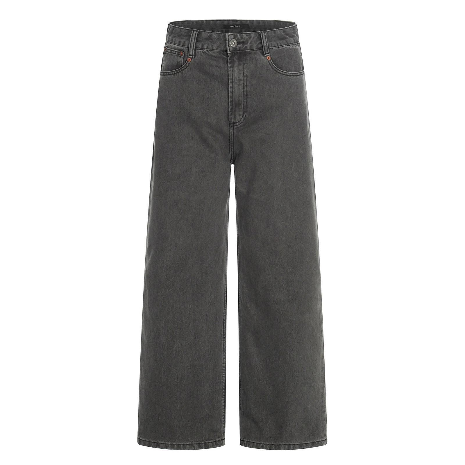 Jean Dark Grey Micro-Flare Wide-Leg Denim Jeans Size US 30 / EU 46 - 5 Thumbnail