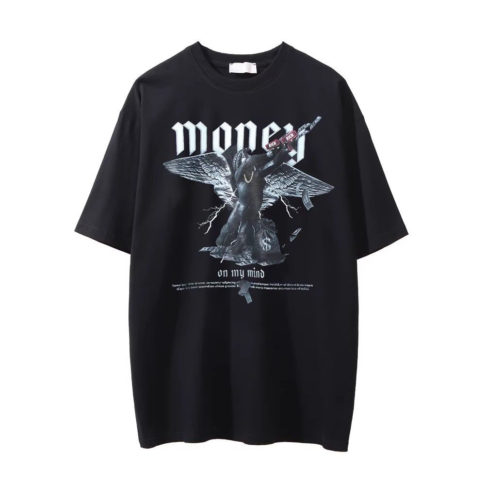Japanese Brand × Vintage Black fun angel print washed T-shirt y2k Size US M / EU 48-50 / 2 - 1 Thumbnail