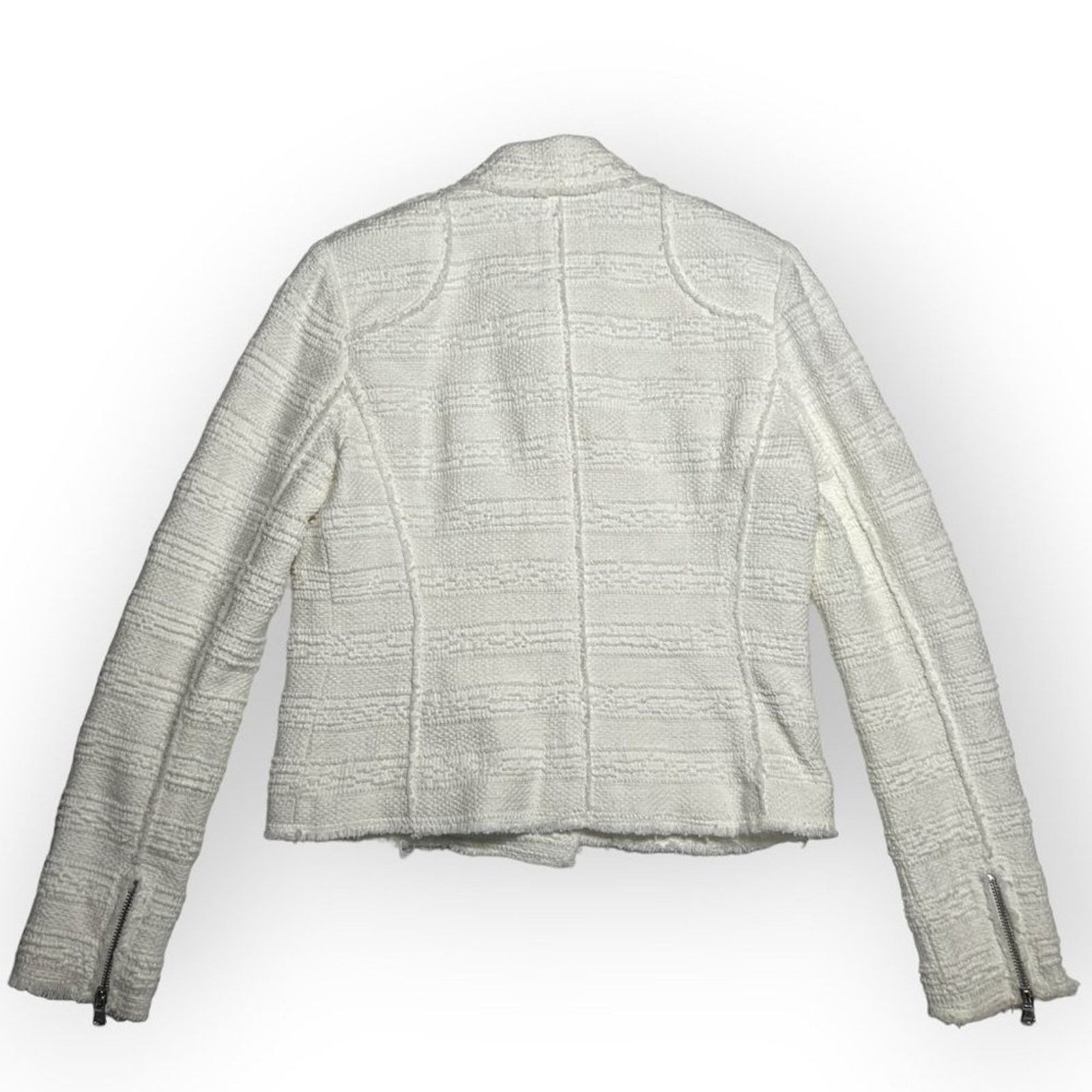 Rebecca Taylor Rebecca Taylor Boucle Moto Jacket Ivory Size 2 Size XS / US 0-2 / IT 36-38 - 2 Thumbnail