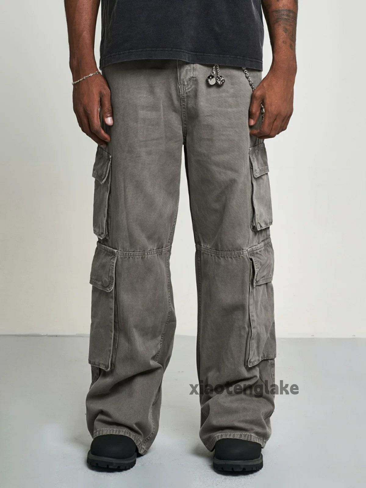 Designer × Japanese Brand × Vintage washed faded cleanfit yuppie loose double cargo pants Size US 32 / EU 48 - 4 Thumbnail