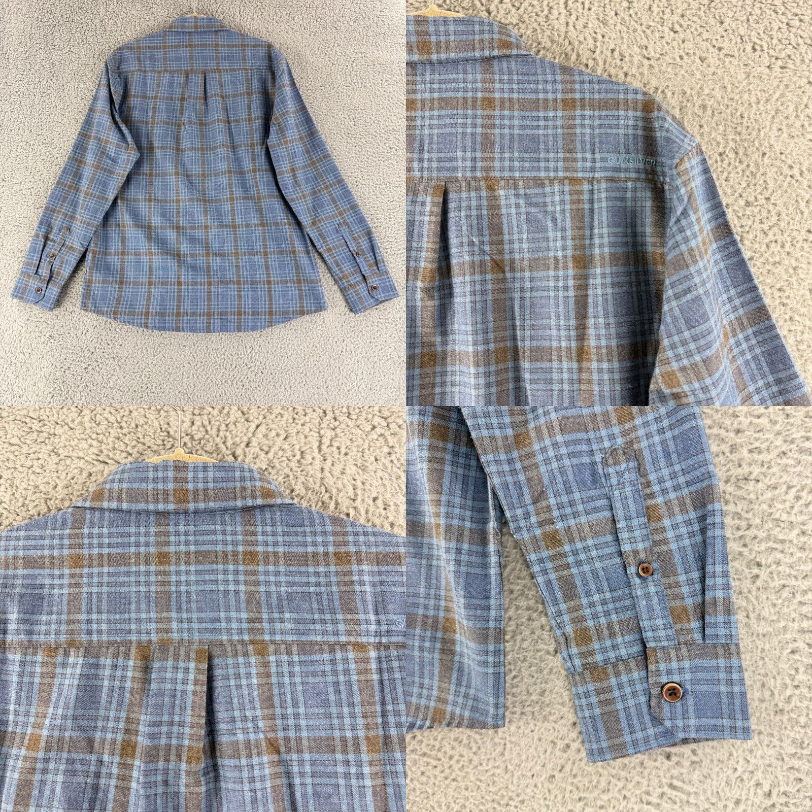 Quiksilver Quiksilver Waterman Button-Down Shirt Mens Large Blue Plaid Regular Fit LS Size US L / EU 52-54 / 3 - 9 Thumbnail