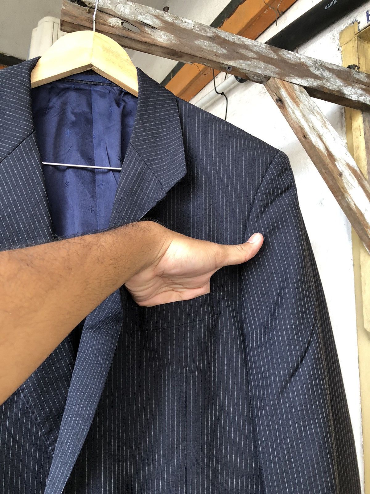 Yves Saint Laurent Yves Saint Laurent Strip Single Breasted Blazer Size US L / EU 52-54 / 3 - 10 Thumbnail
