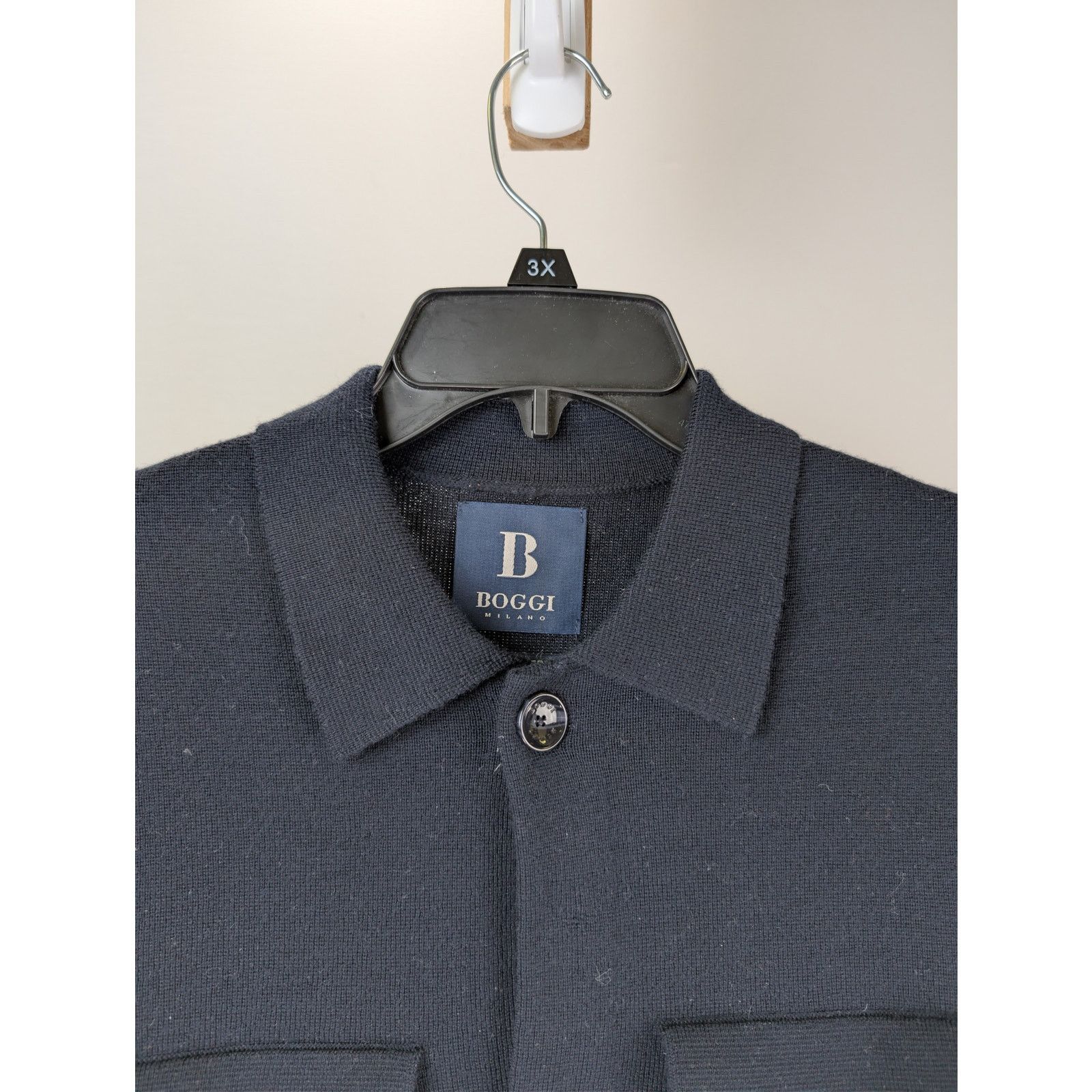 Boggi o1rshd1 CC20 Front Double Pocket Jersey Overshirt in Navy Size US M / EU 48-50 / 2 - 7 Thumbnail