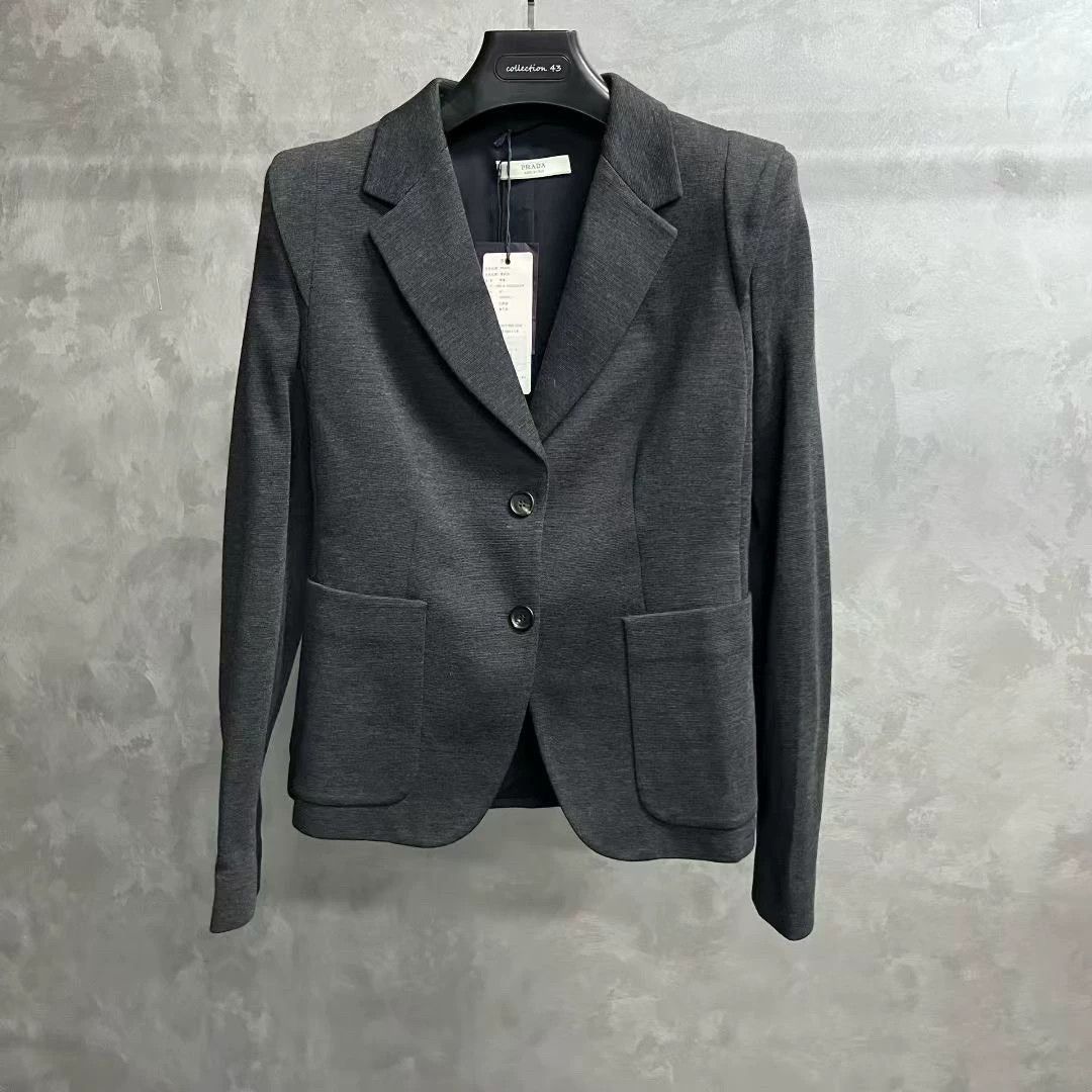 prada dark gray tailored blazer jacket