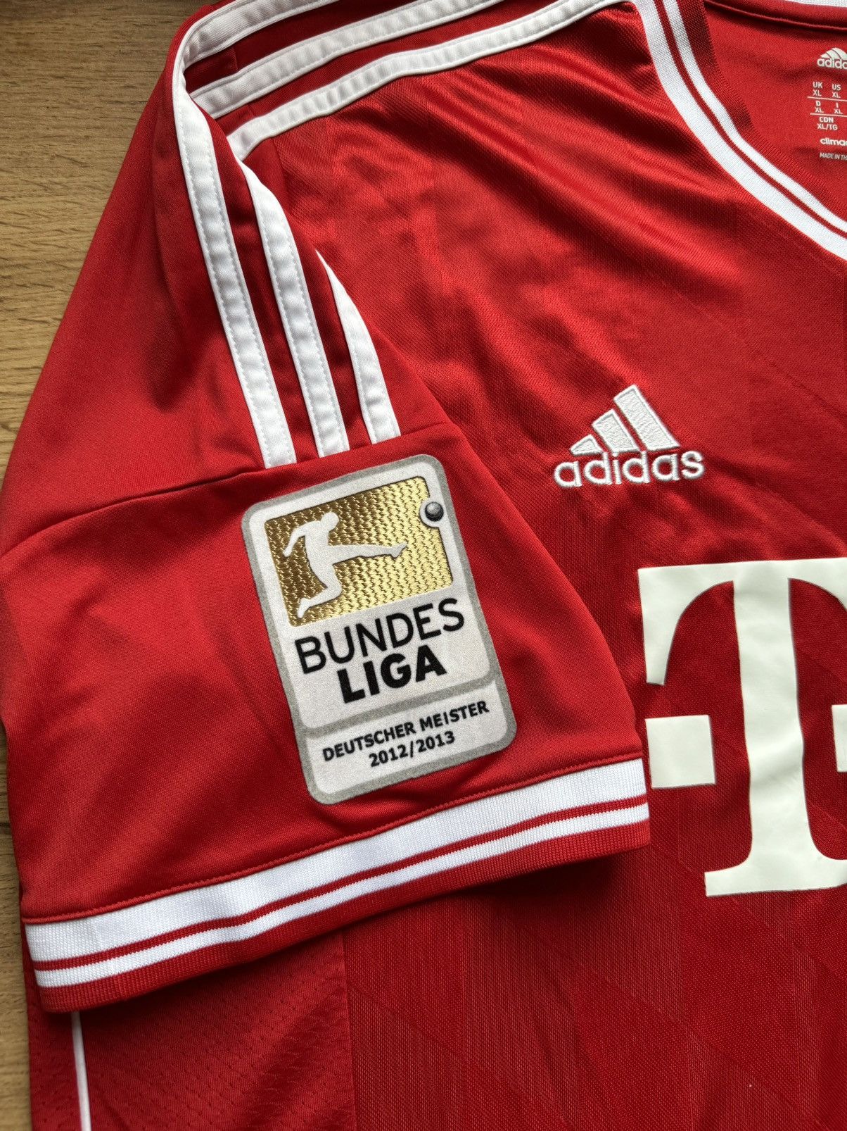 Adidas 2012 Adidas Bayern Munchen red soccer jersey bundesliga Size US XL / EU 56 / 4 - 5 Thumbnail