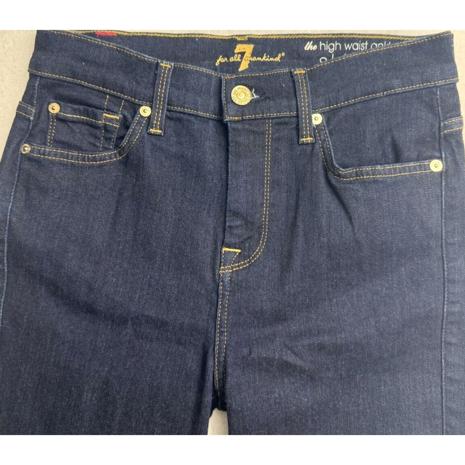 7 For All Mankind 7 For All Mankind The High Waist Ankle Skinny Denim Womens 26 Blue Dark Wash Jeans Slim 90s Bohemian MENSWOMENS Size ONE SIZE - 2 Thumbnail